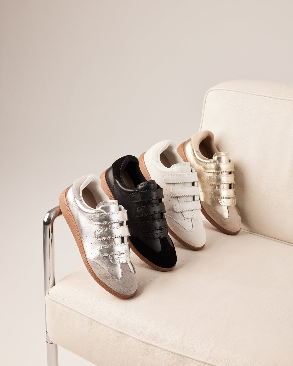 Steve Madden MOMENTUM White Velcro Low-Top Sneaker | Women's Sneakers