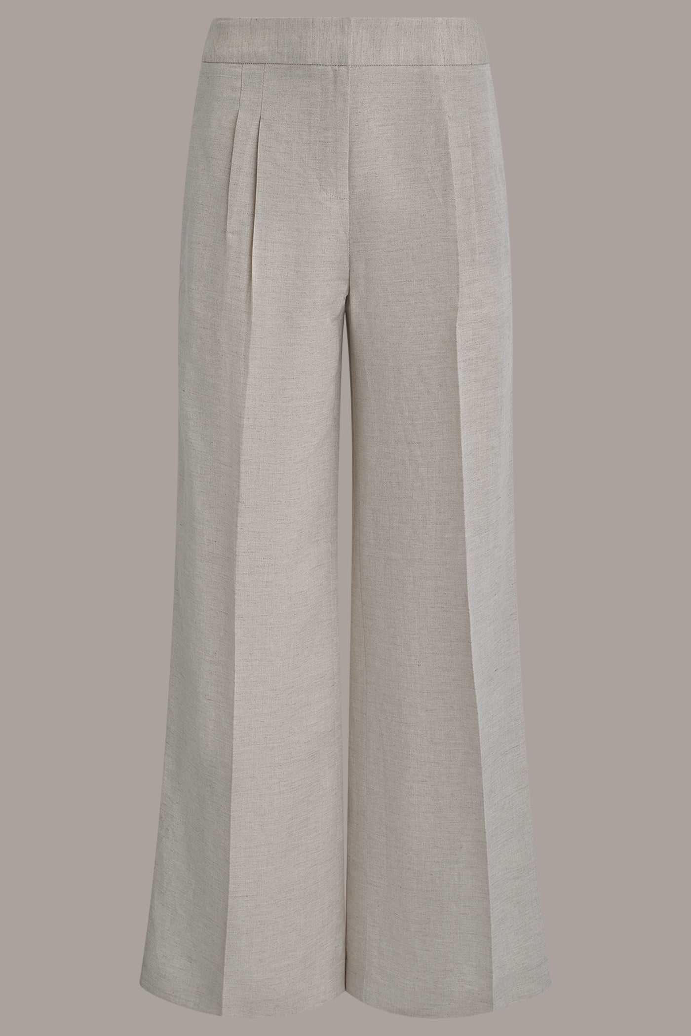 Flax MID-RISE PLEATED WIDE-LEG PANT Donna Karan