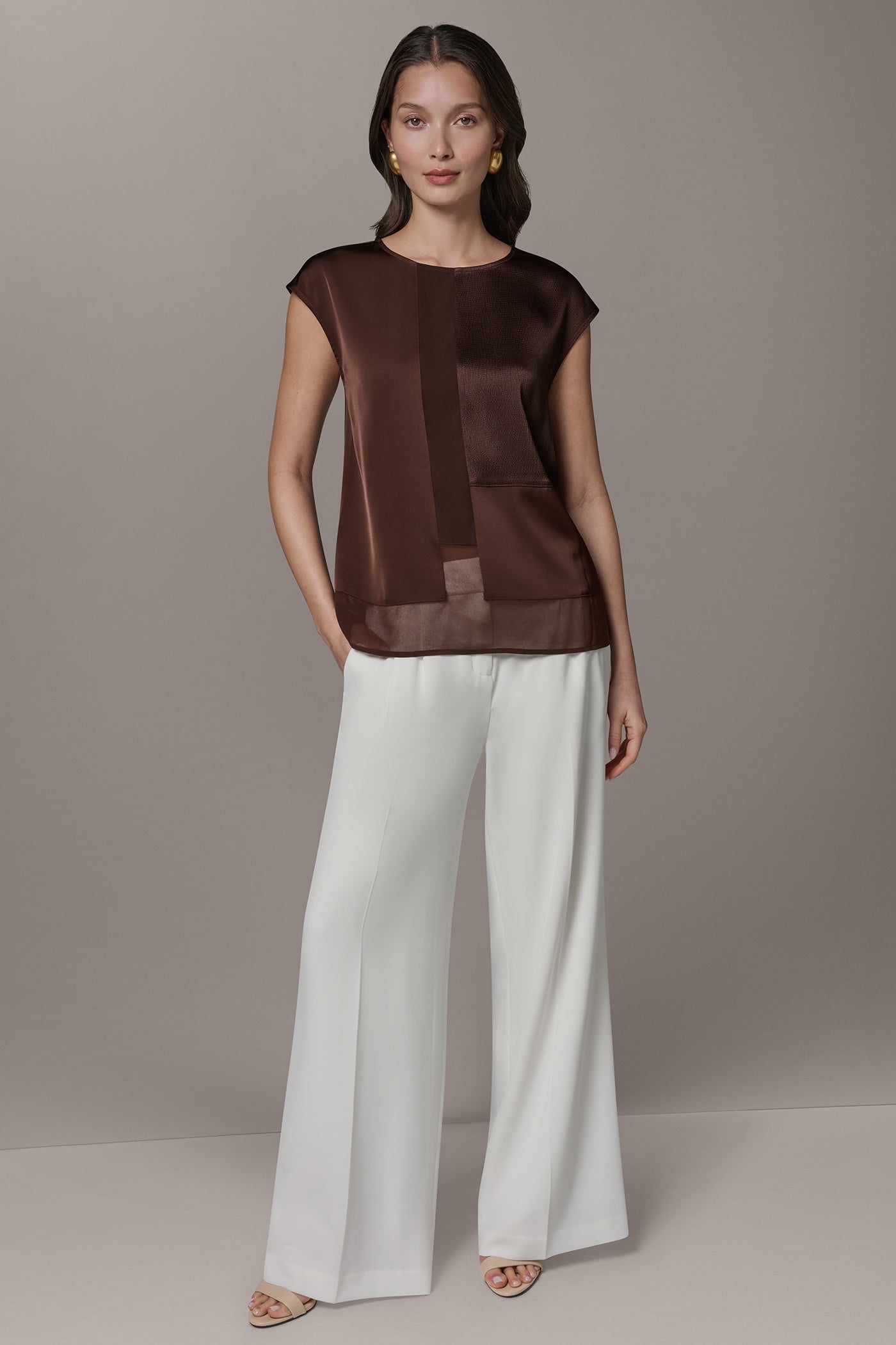 Canyon MIXED MEDIA BLOUSE Donna Karan