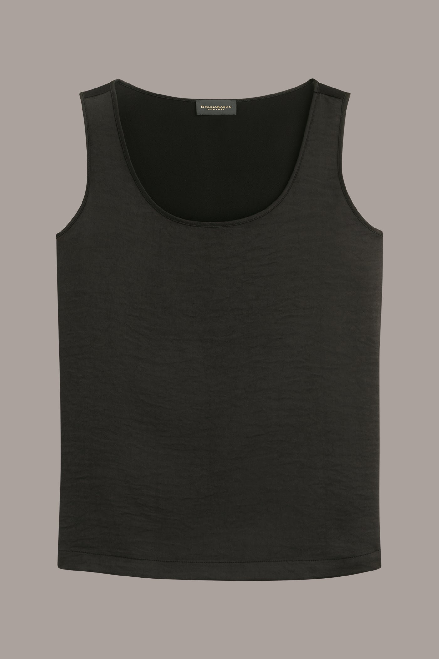 Black SCOOP NECK SHELL Donna Karan