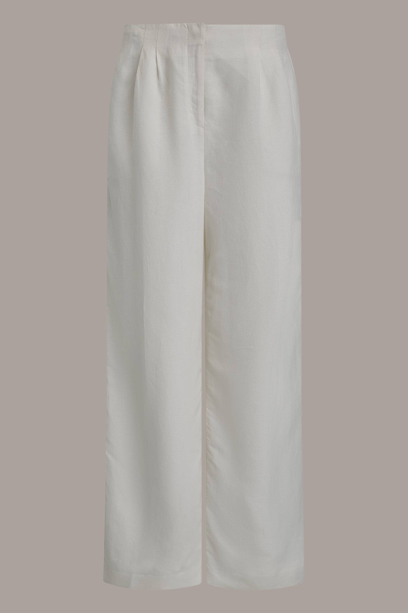Cream HIGH-RISE WIDE-LEG PANT Donna Karan