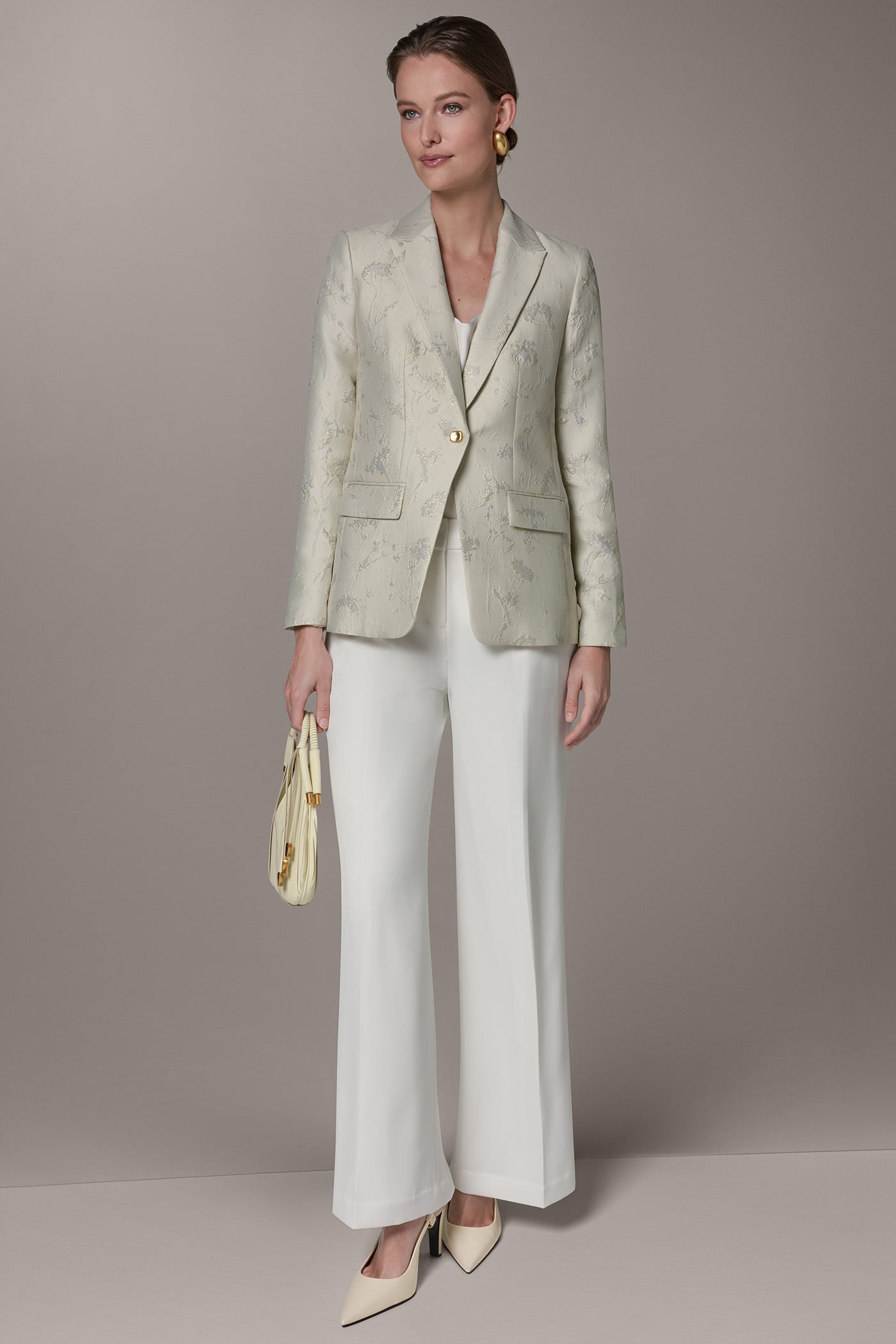 Buttercream FLORAL SUIT BLAZER Donna Karan