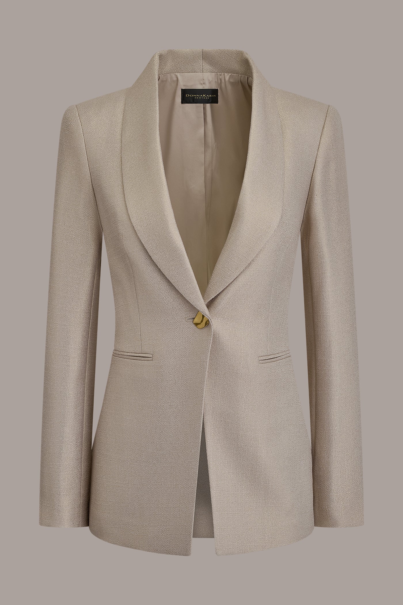 Light Fawn/Gold METALLIC SUIT BLAZER Donna Karan