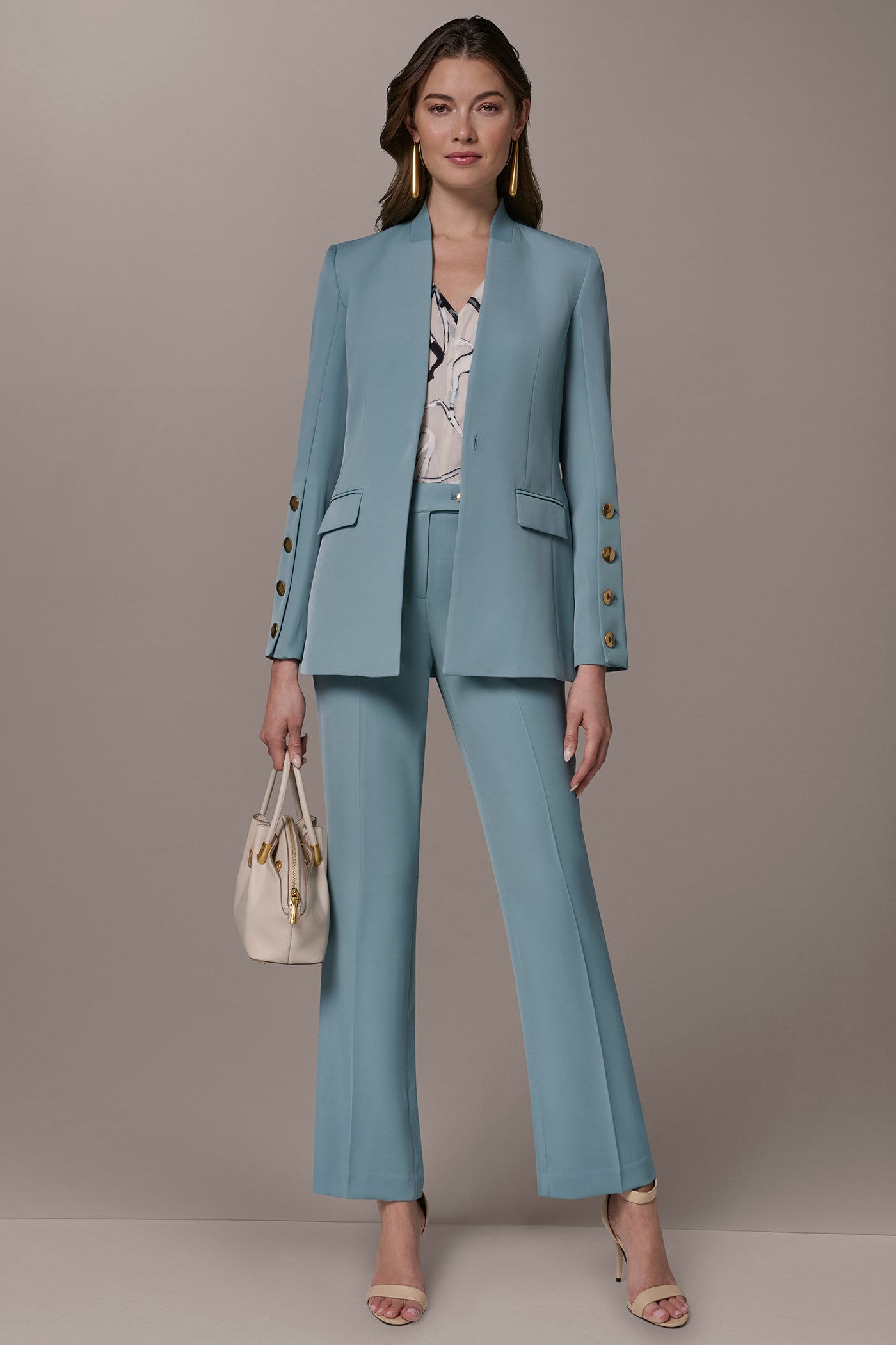 Waterlily BUTTON SLEEVE SUIT BLAZER Donna Karan