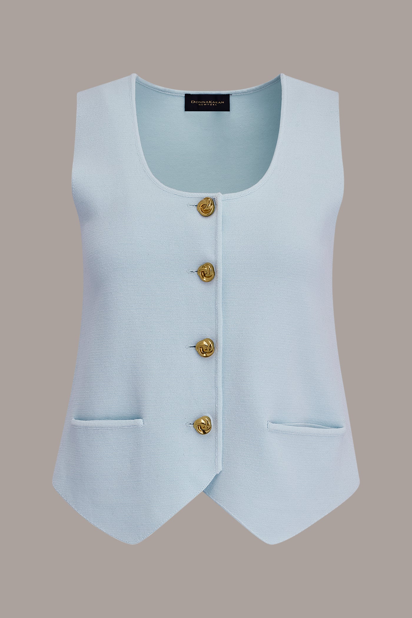 Skylight CROPPED SWEATER SUIT VEST Donna Karan