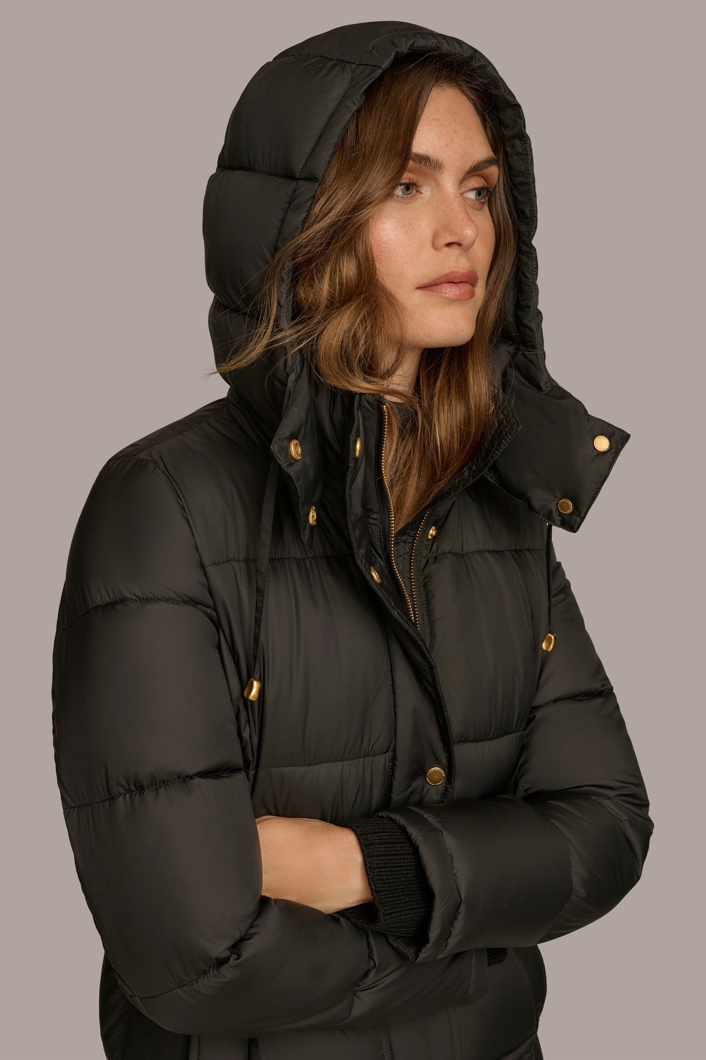 Black PUFFER COAT Donna Karan