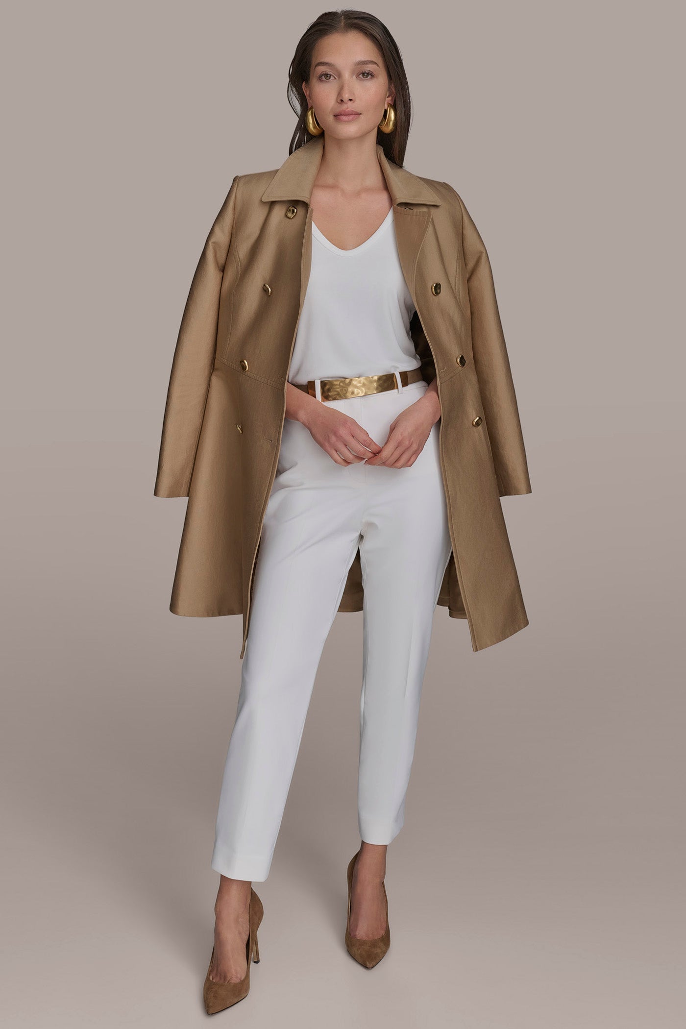 HAZELNUT RAIN TRENCH COAT Donna Karan