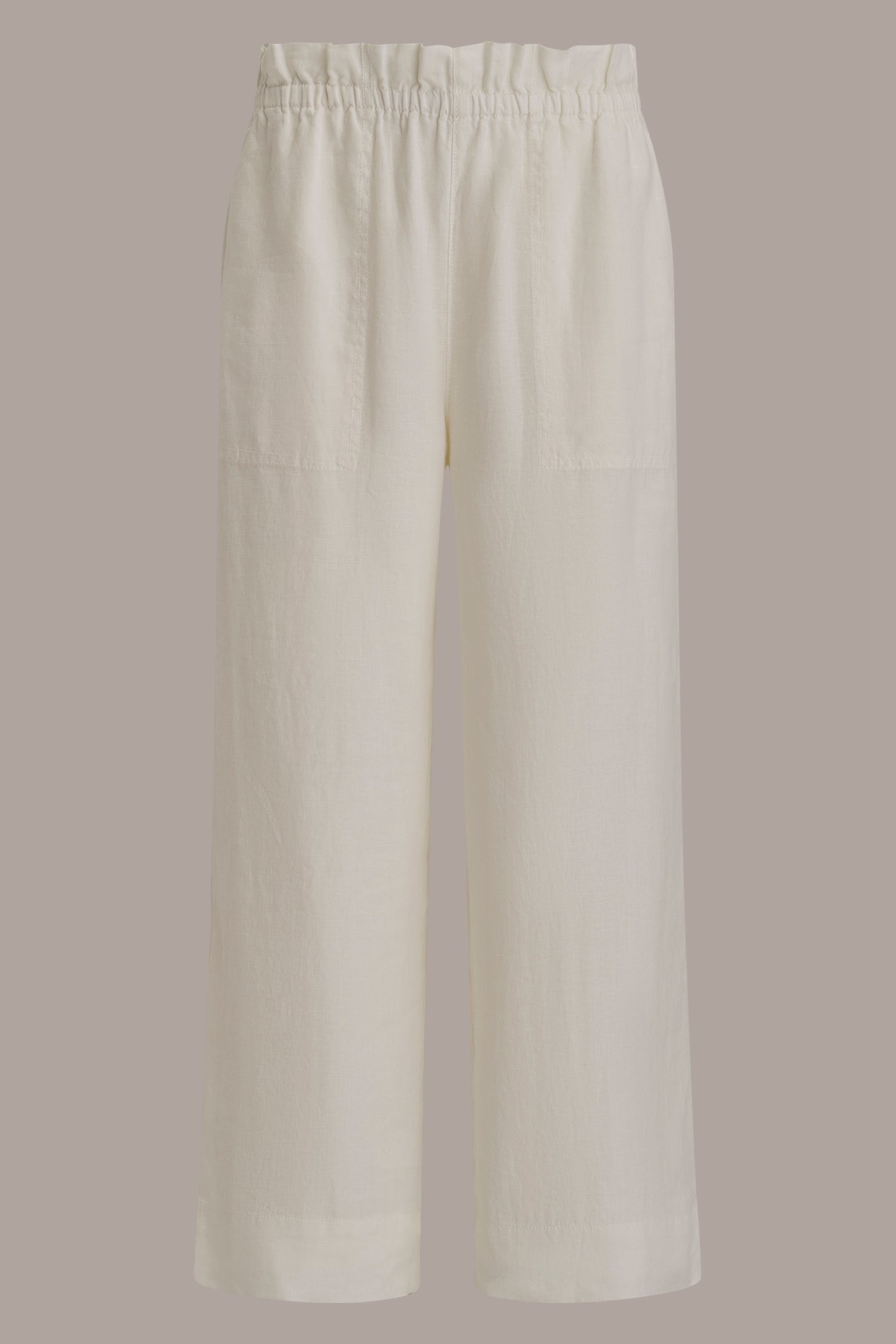 CREAM HIGH-RISE PAPERBAG PANT Donna Karan