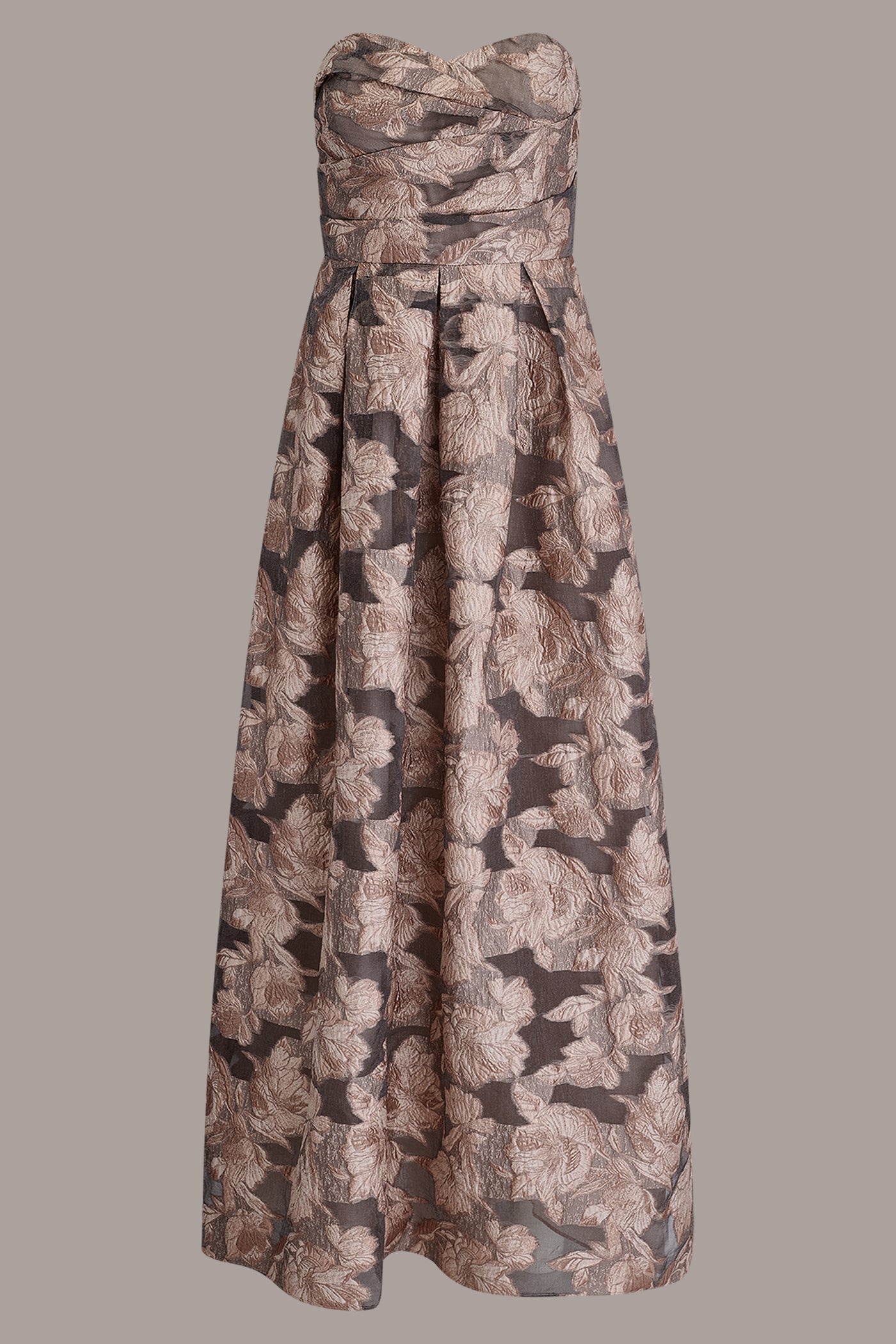 Snow Petal Multi FLORAL-JACQUARD STRAPLESS BALL GOWN Donna Karan