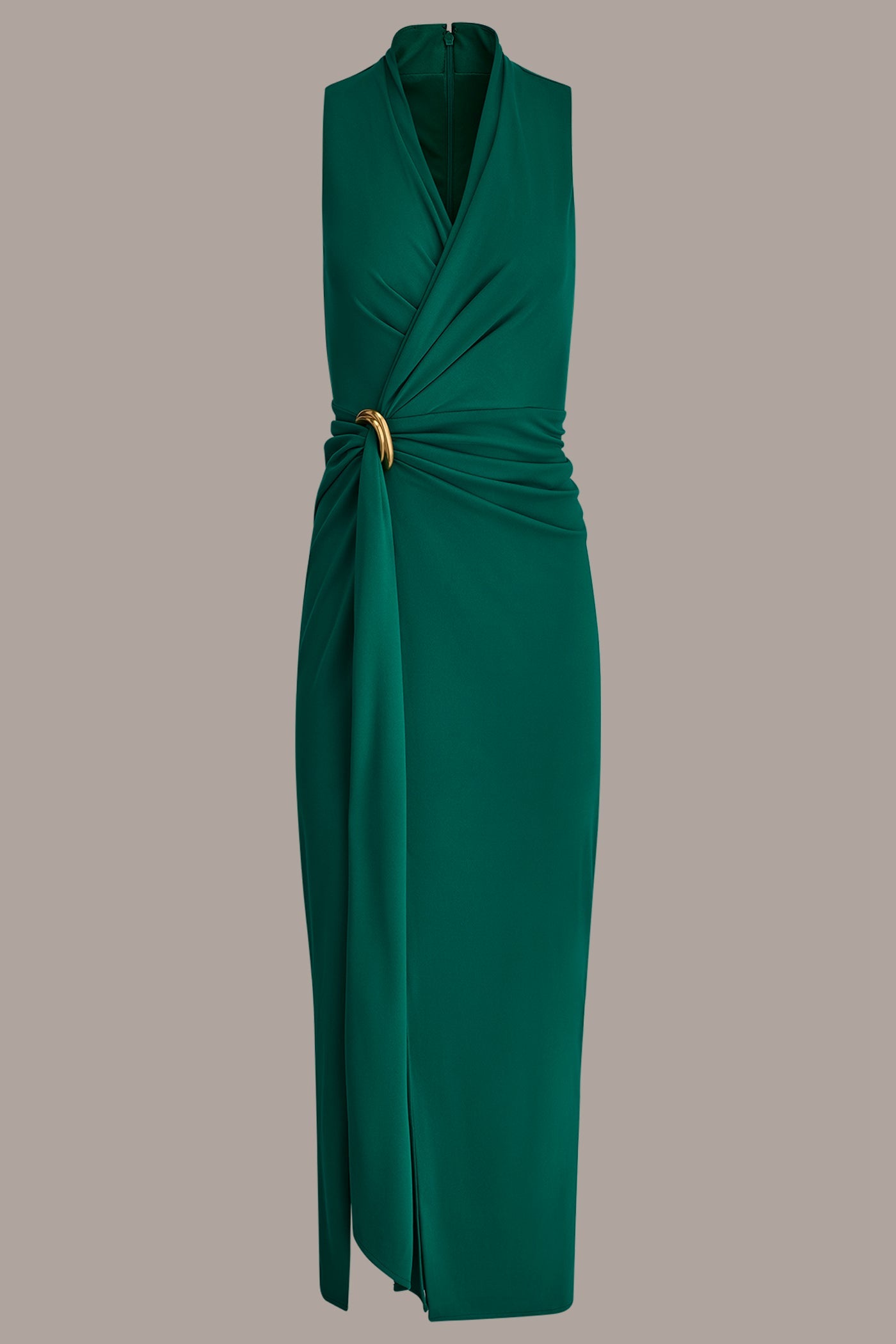 Lawn SLEEVELESS WRAP V-NECK GOWN Donna Karan