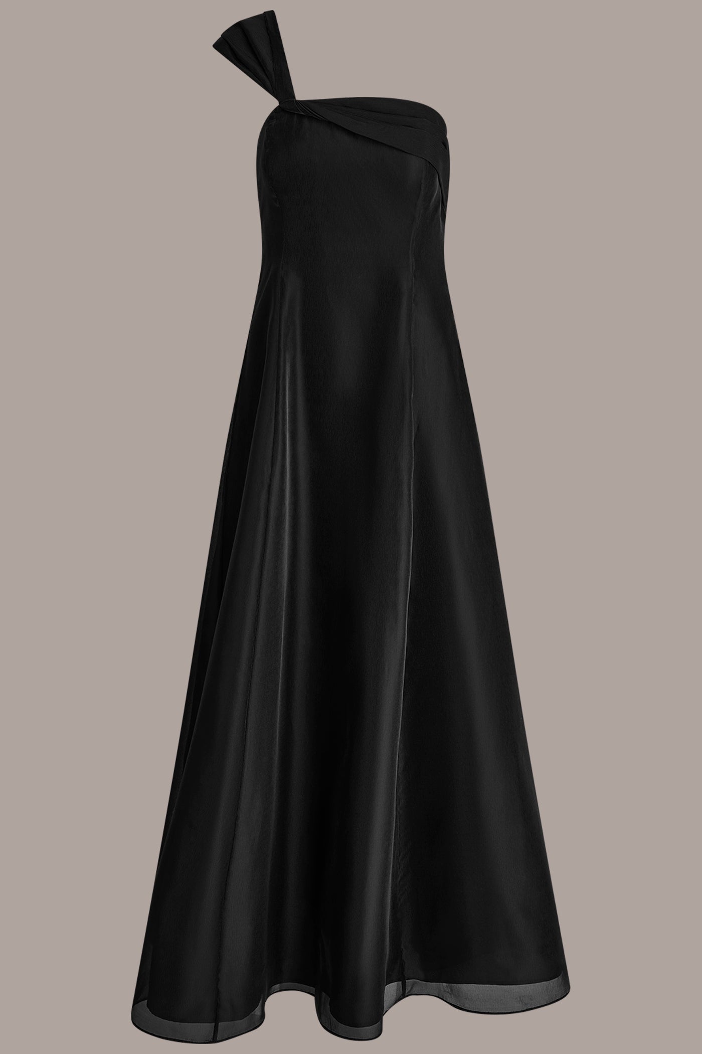 Black ORGANZA TWIST ONE-SHOULDER BALL GOWN Donna Karan