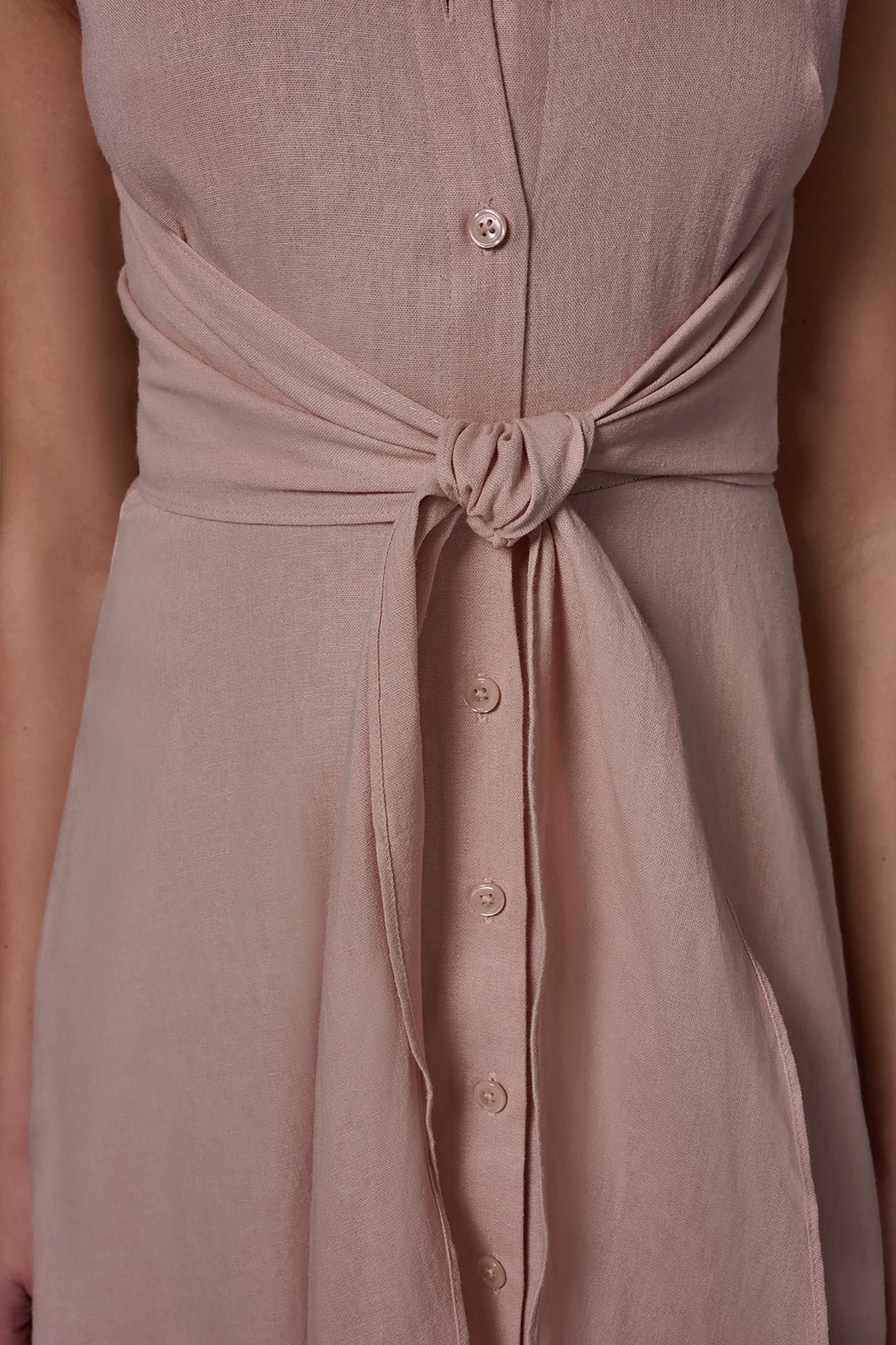 Snow Petal LINEN-BLEND MIDI SHIRT DRESS Donna Karan