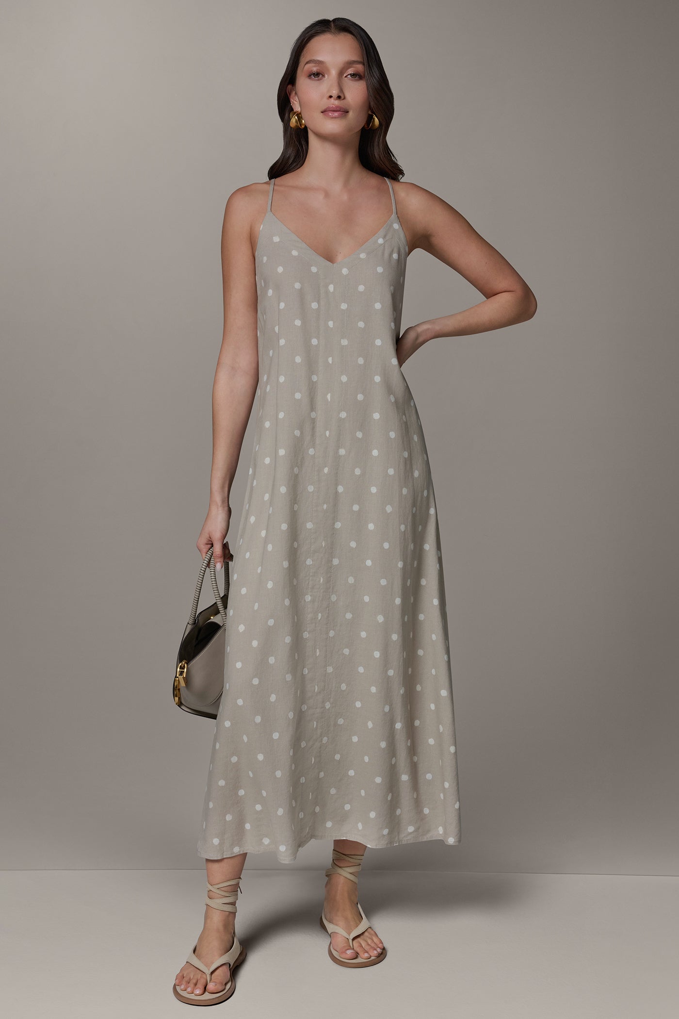 Sandstone SLEEVELESS MAXI CUTOUT DRESS Donna Karan