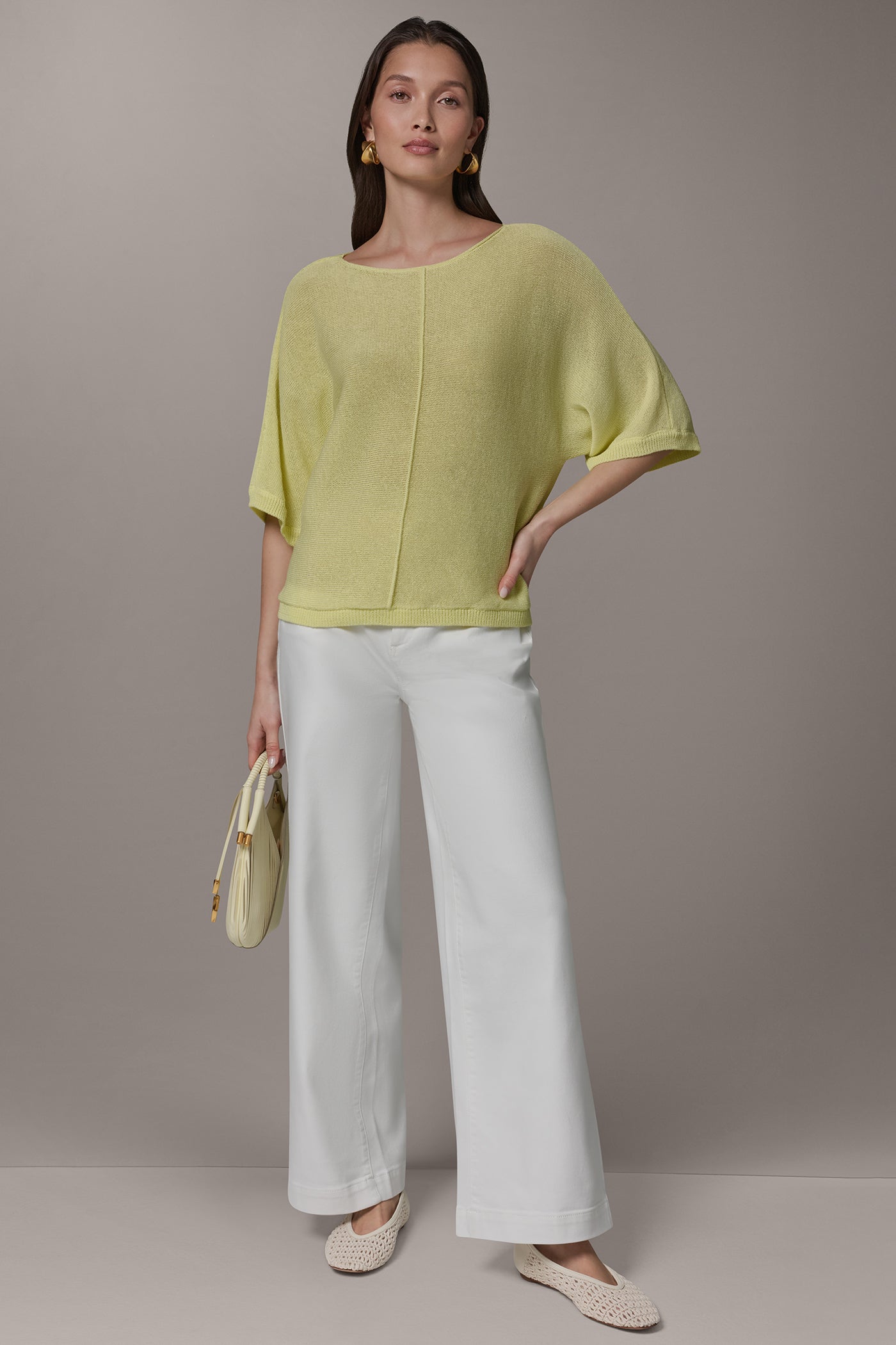 Limoncello DOLMAN SLEEVE BALLET NECK SWEATER Donna Karan
