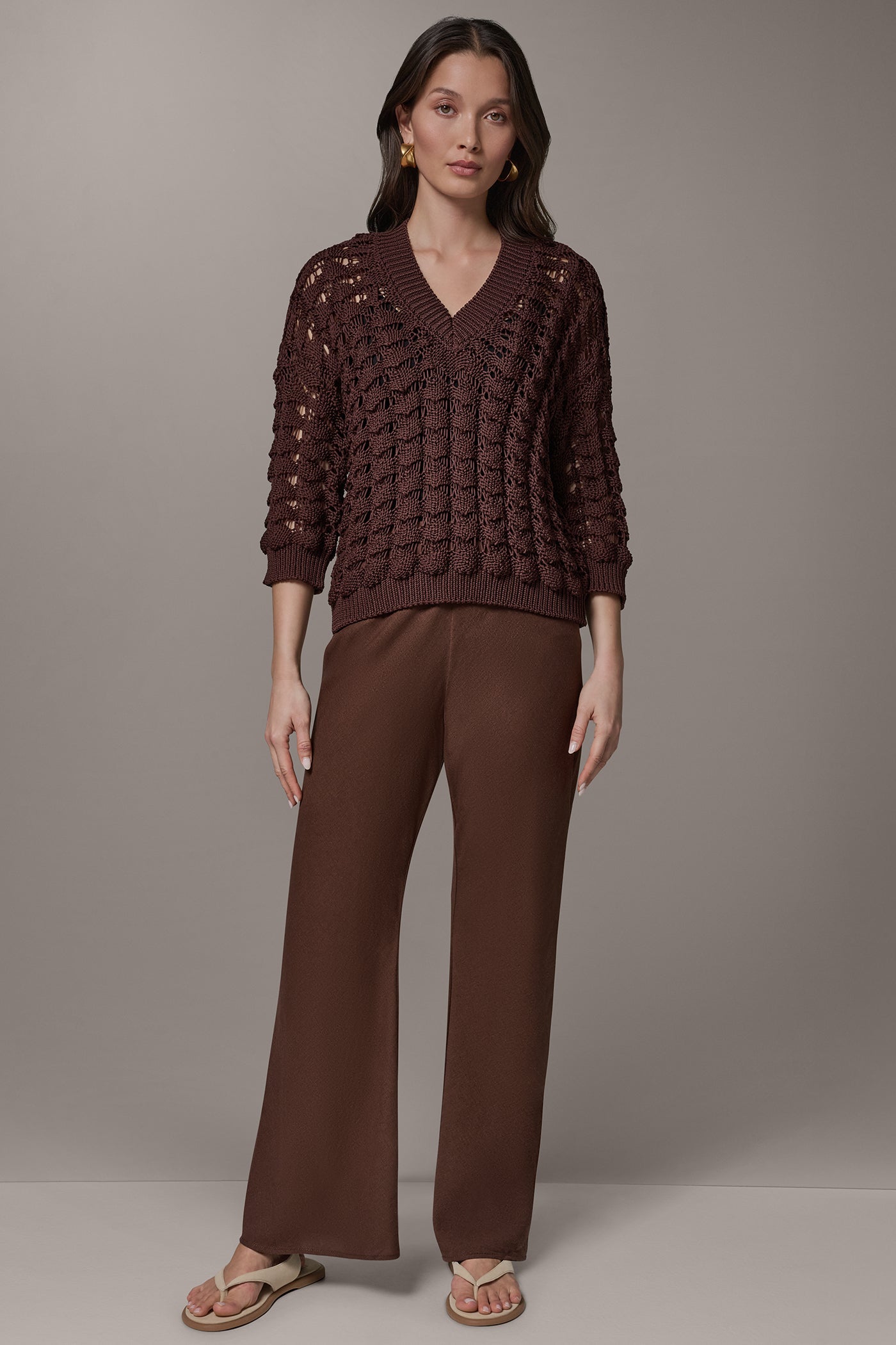 Canyon 3/4 SLEEVE SWEATER Donna Karan