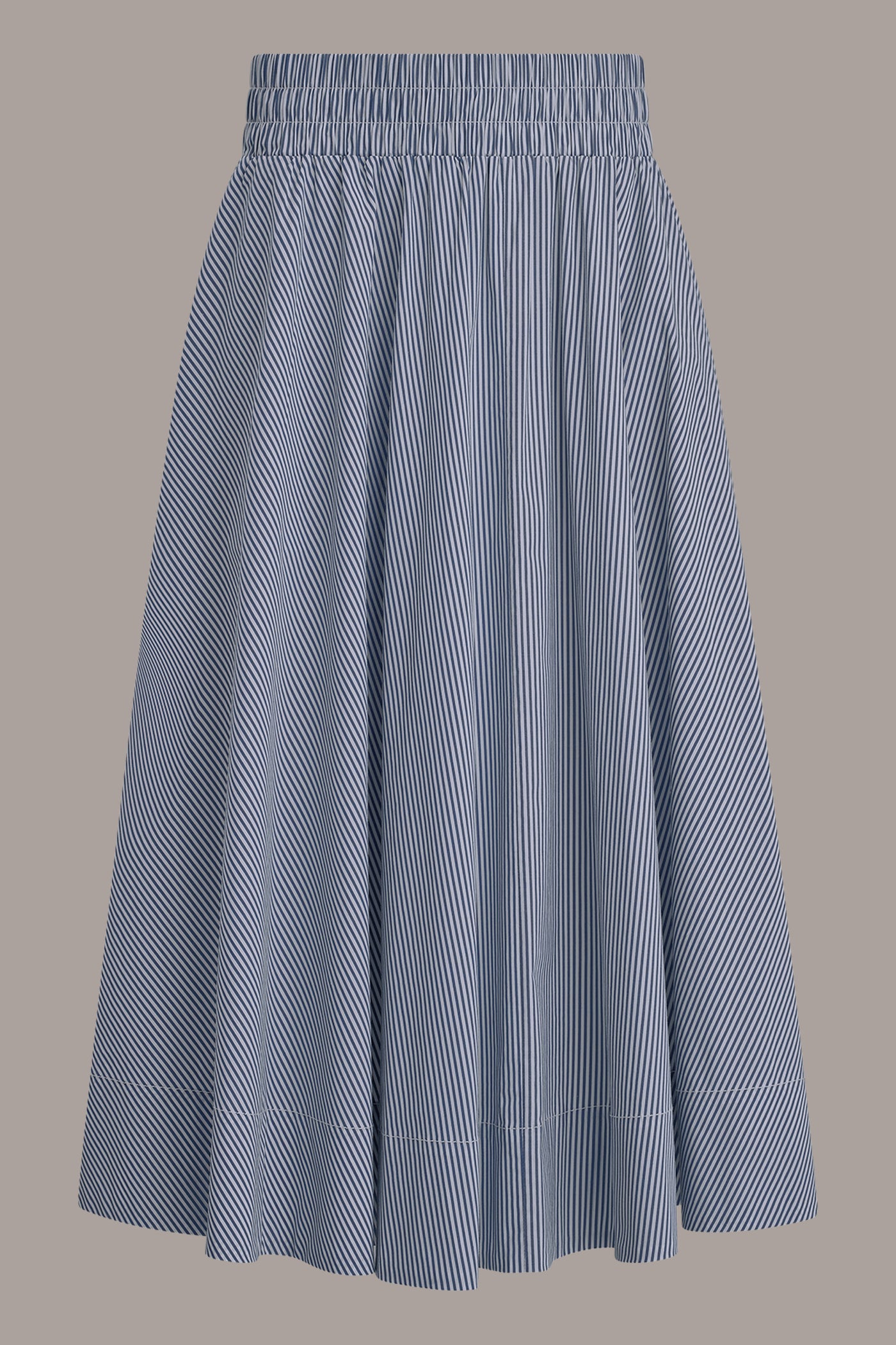 Nightfall/Cream STRIPE MAXI A-LINE SKIRT Donna Karan