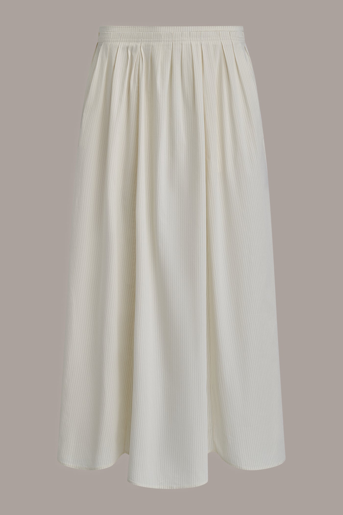 Cream Pinstripe Combo PINSTRIPE MIDI A-LINE SKIRT Donna Karan