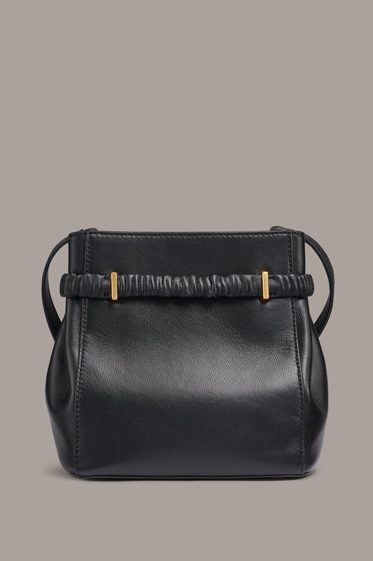 Black / Gold GINGHAM LOGO CROSSBODY Donna Karan