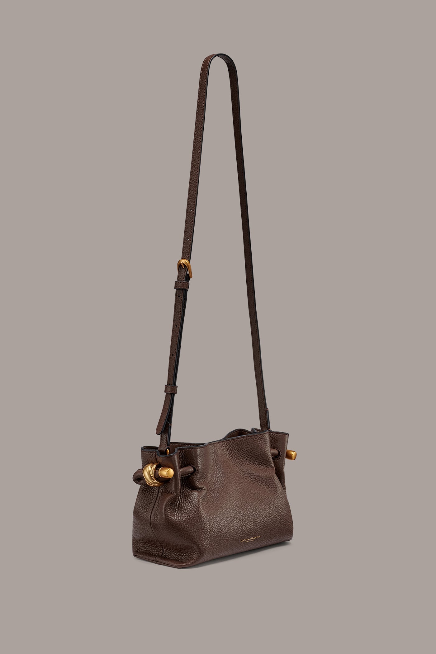 Umber CASHMERE LEATHER CROSSBODY BAG Donna Karan