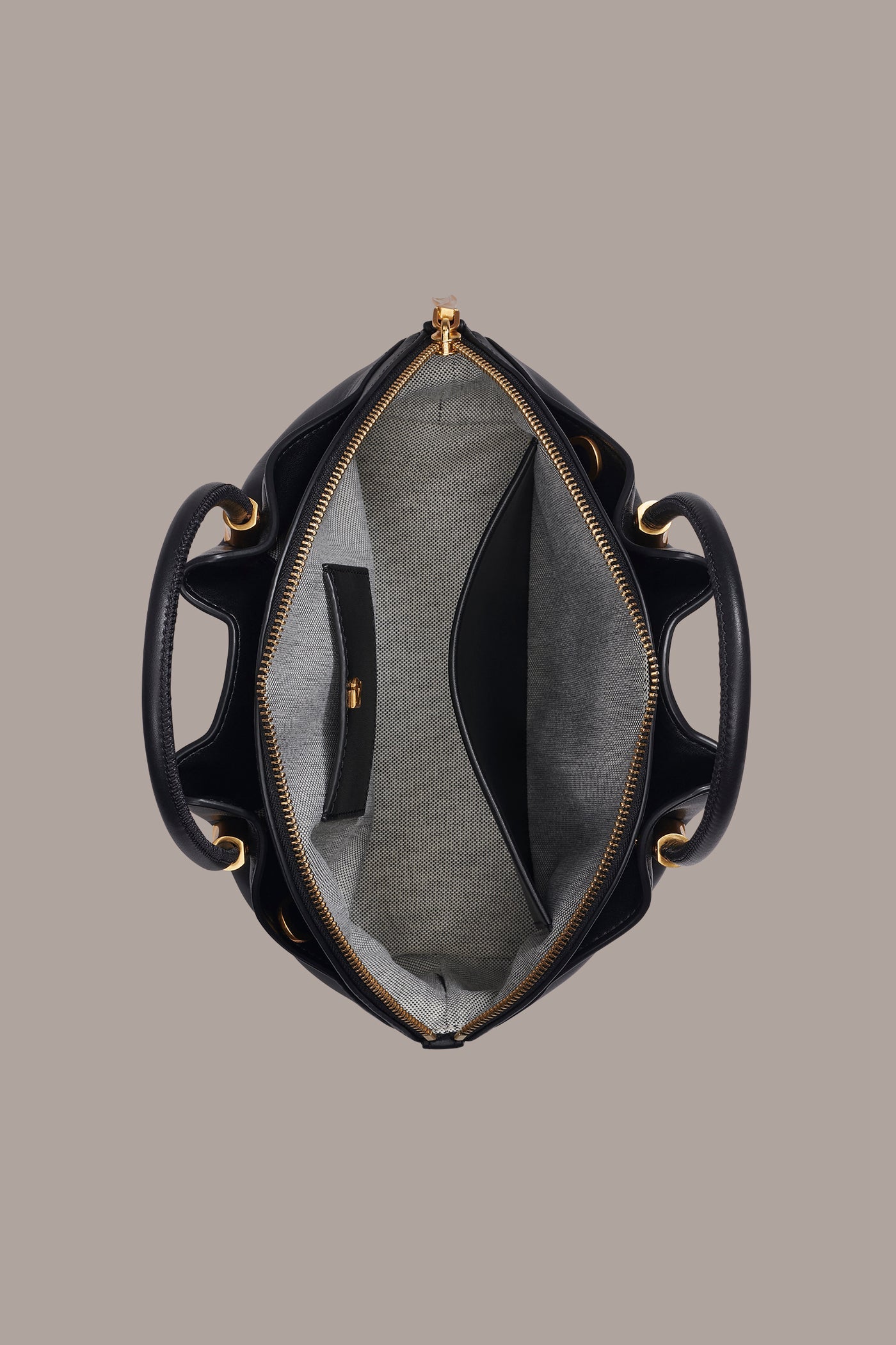 Black / Gold OXFORD LEATHER CROSSBODY BAG Donna Karan