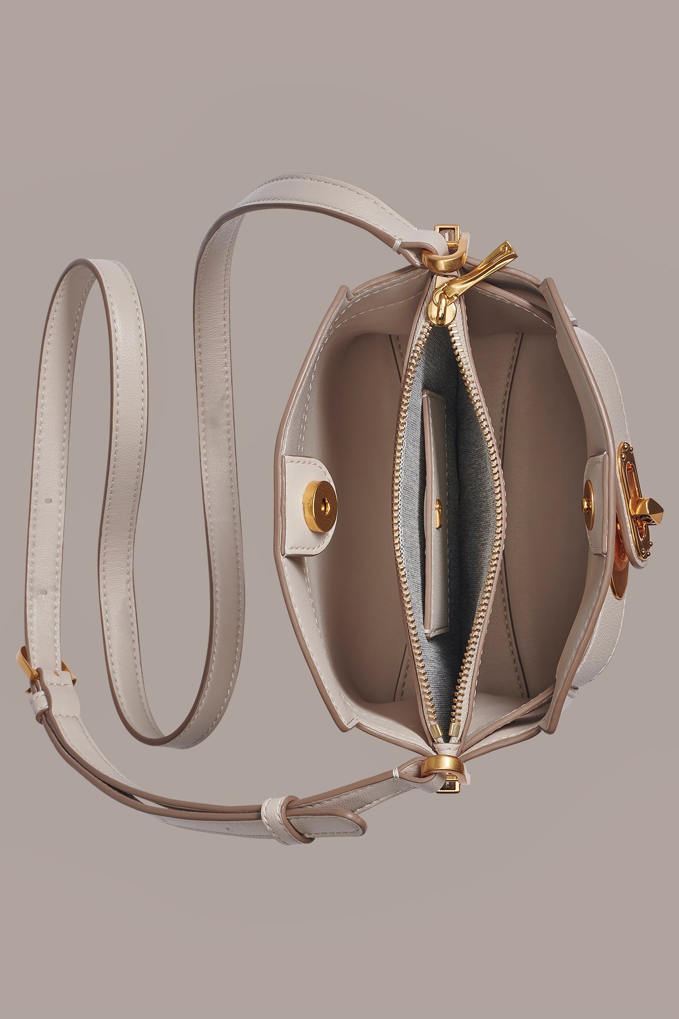 Sand BRIDGEHAMPTON LEATHER CROSSBODY BAG Donna Karan