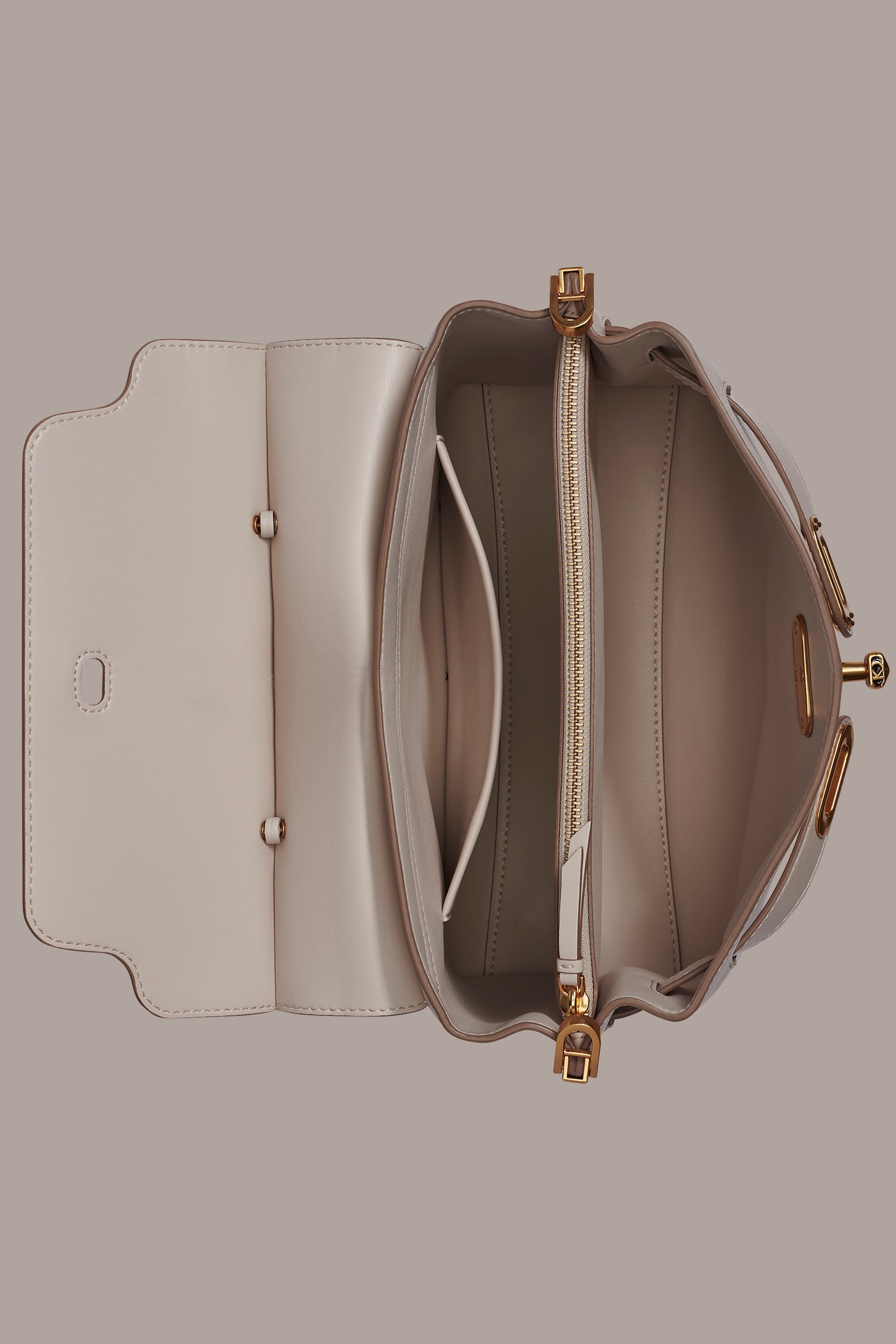 Sand BRIDGEHAMPTON LEATHER SATCHEL BAG Donna Karan