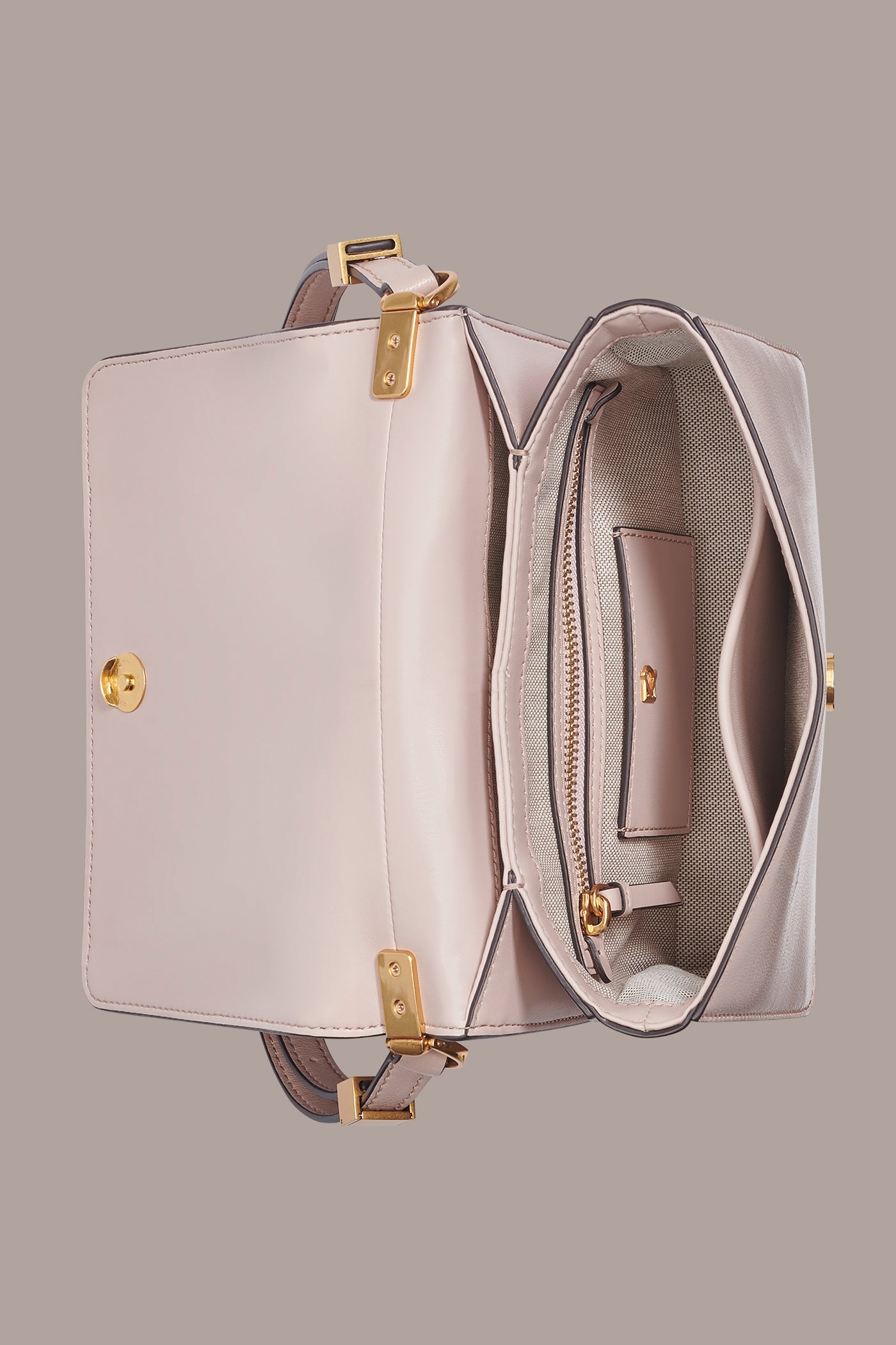 Snow Petal JERICHO FLORAL LEATHER SHOULDER BAG Donna Karan