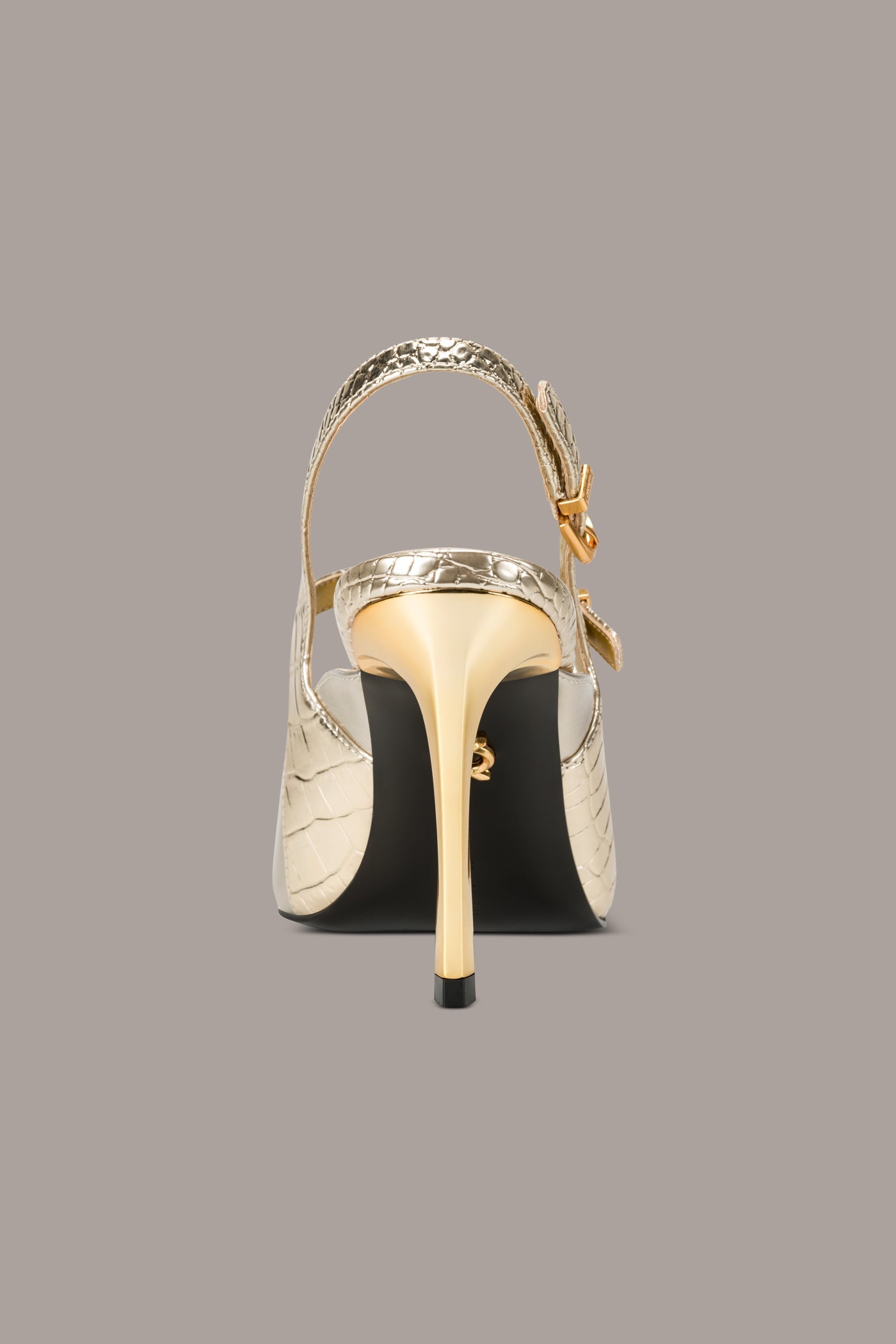 White Gold SUMMER METALLIC MARY JANE SLINGBACK PUMP Donna Karan