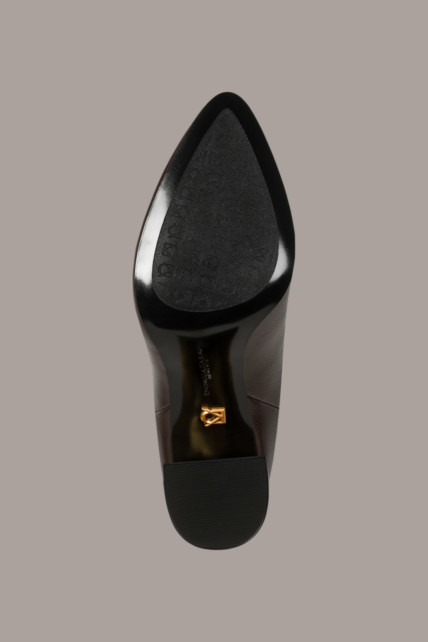 CHOCOLATE RAINE GOLD-TRIMMED CHELSEA BOOTIE Donna Karan