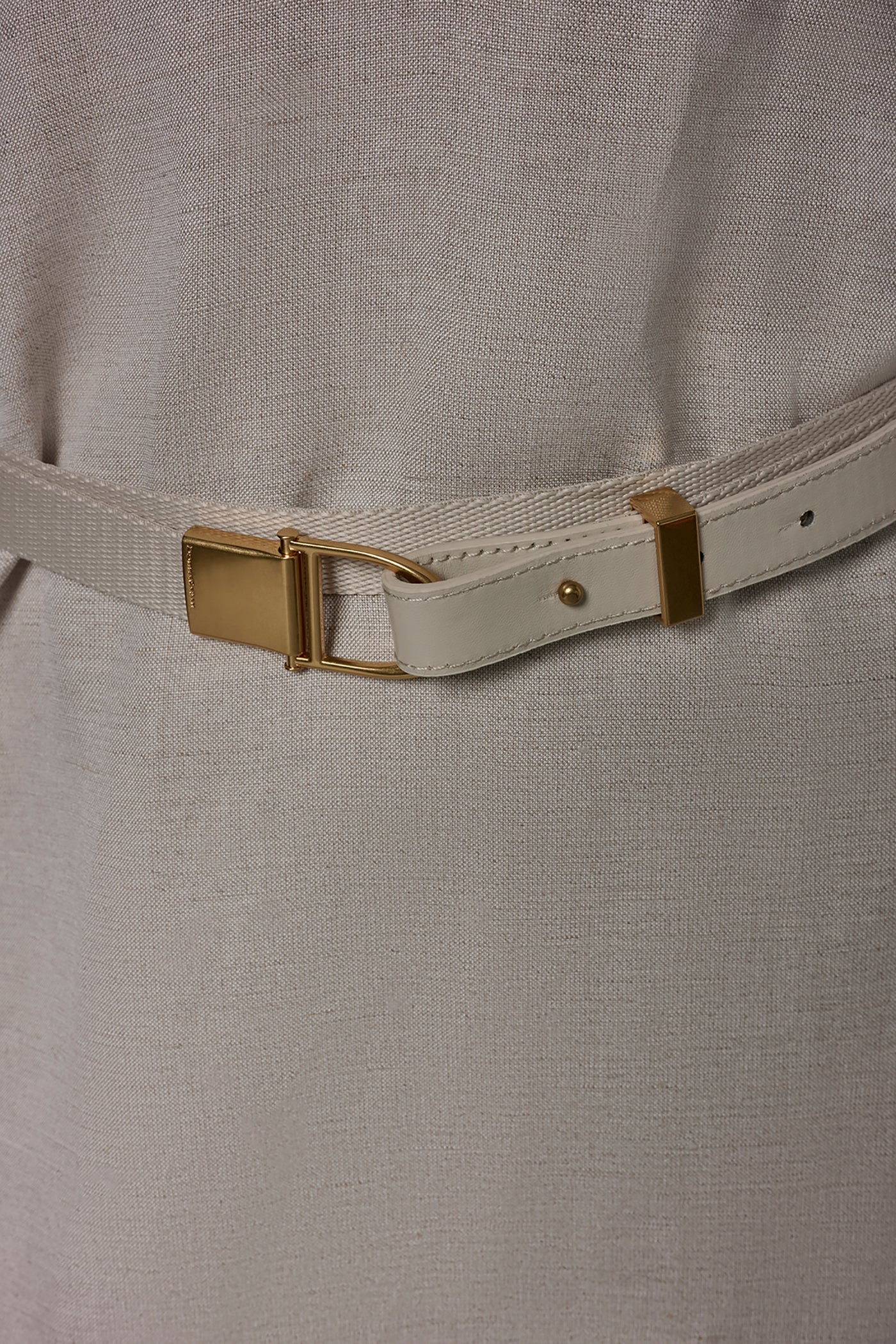 Natural LINEN-BLEND SHIRT DRESS Donna Karan