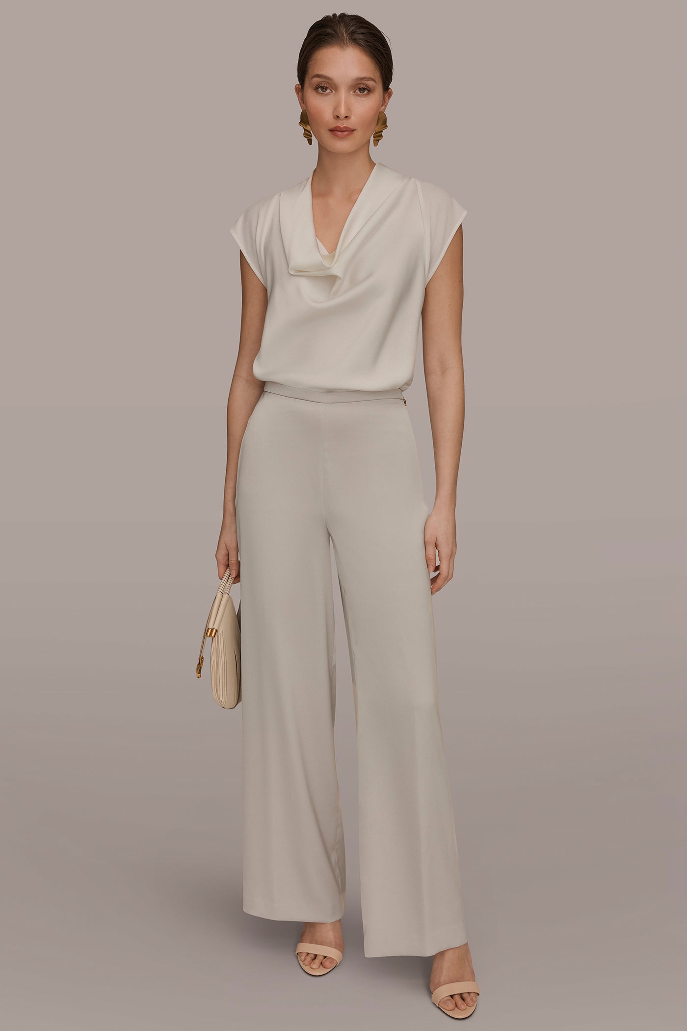 Tuscan Grey WIDE LEG PULL ON PANT Donna Karan