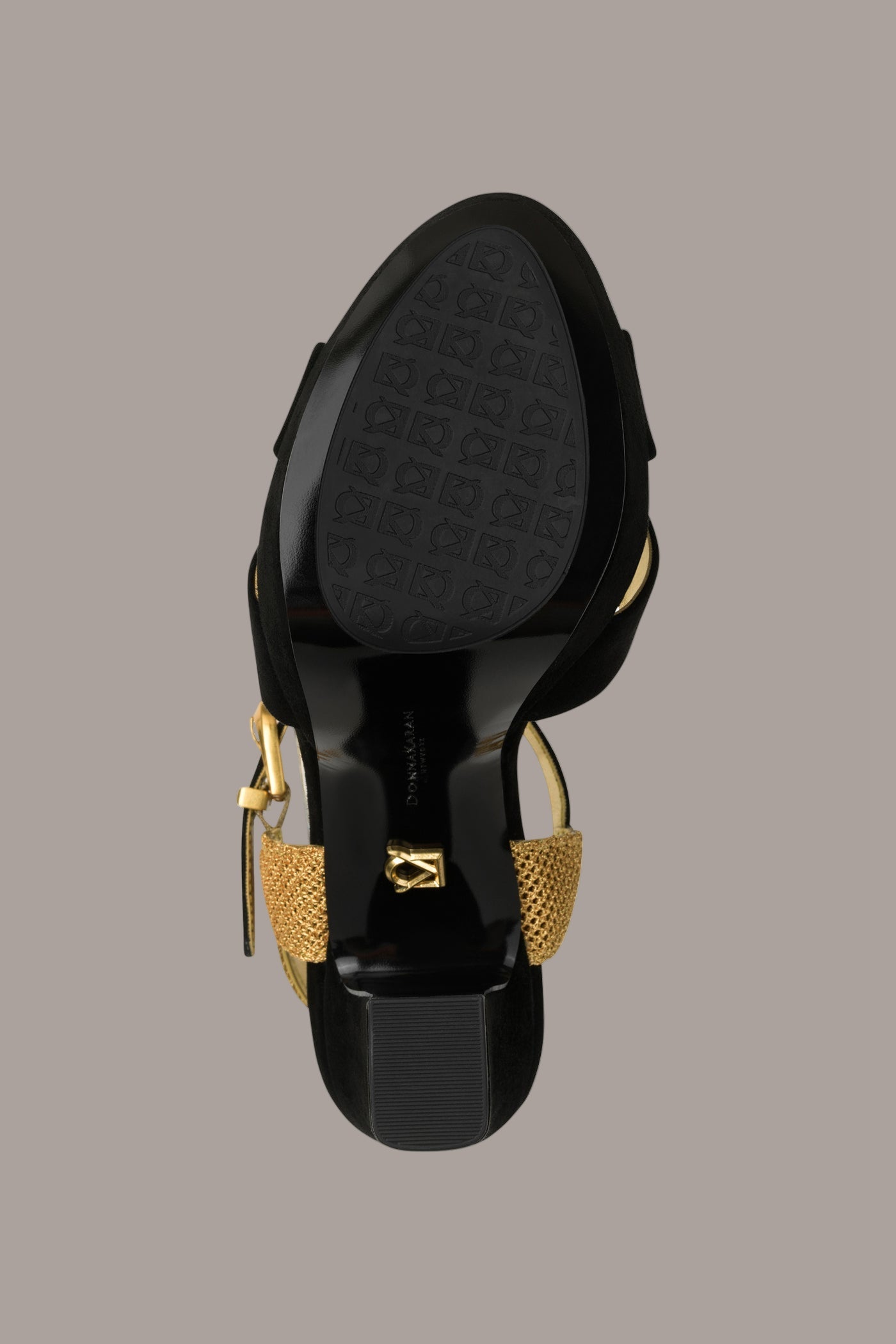 Black / Gold STEFANIA PLATFORM SANDAL Donna Karan