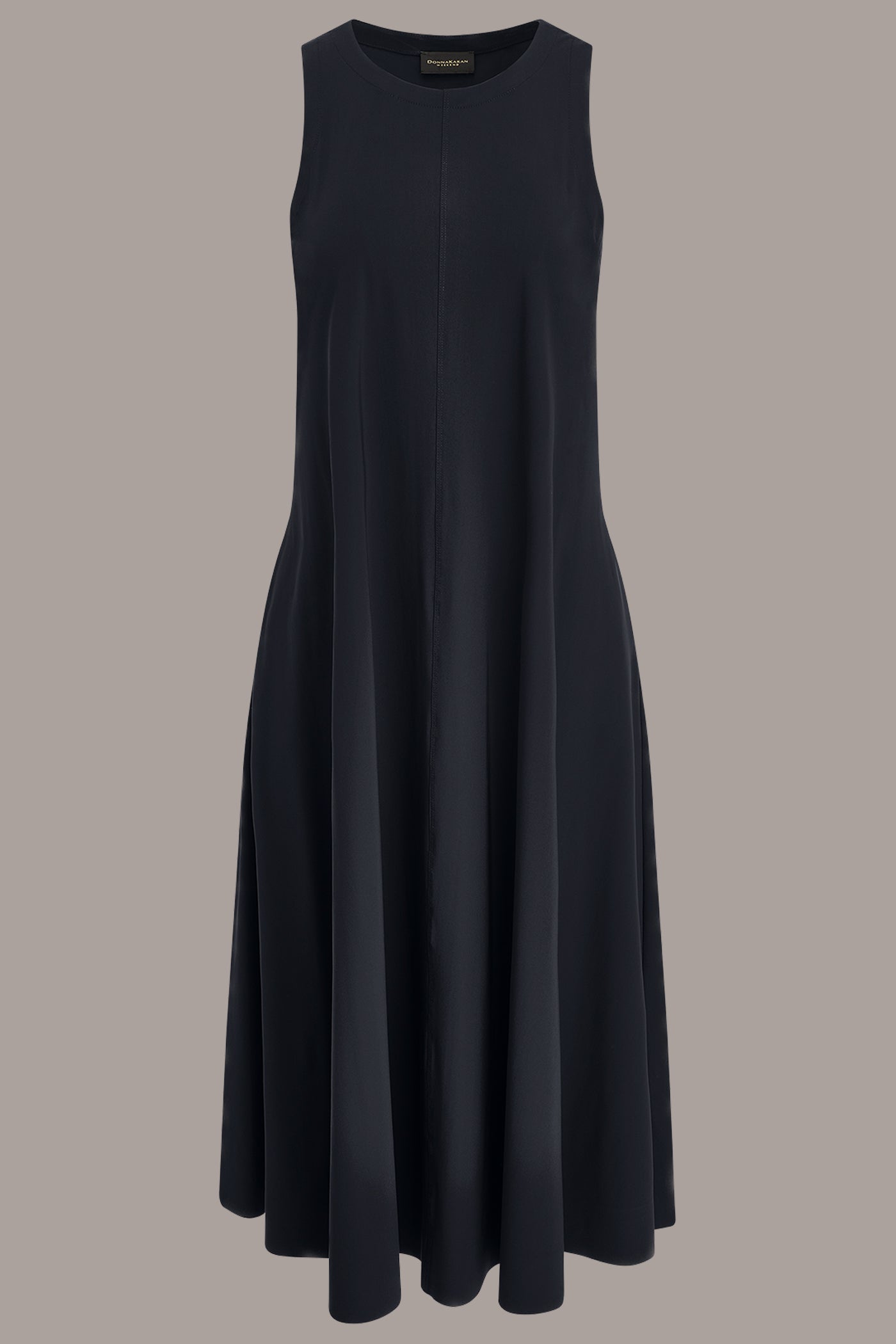 Black SLEEVELESS MIDI TRAPEZE DRESS Donna Karan