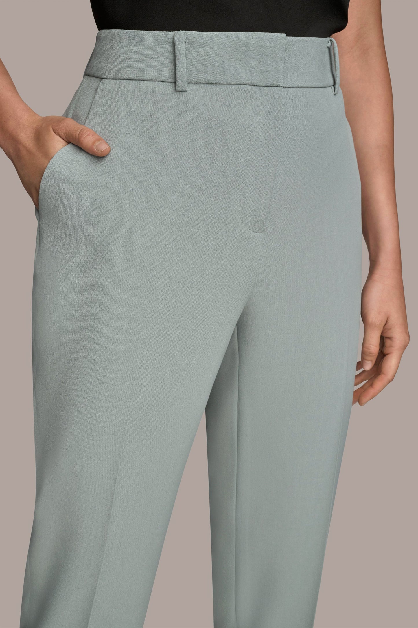 WEATHERED SAGE HIGH-RISE STRAIGHT-LEG PANT Donna Karan