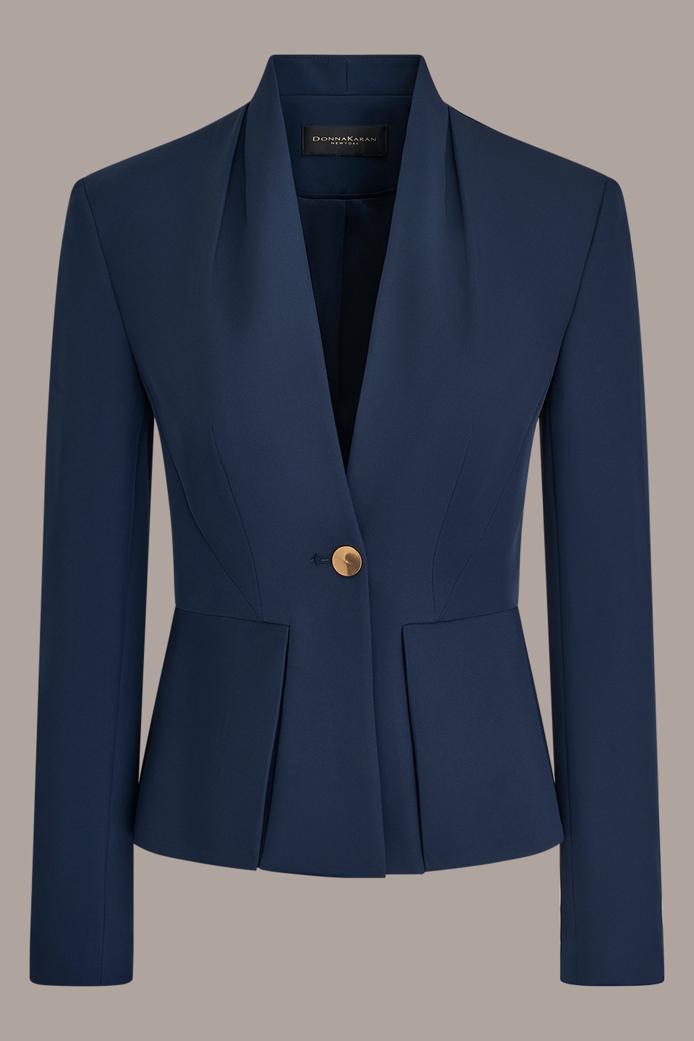 Nightfall COLLARLESS PLEATED PEPLUM BLAZER Donna Karan