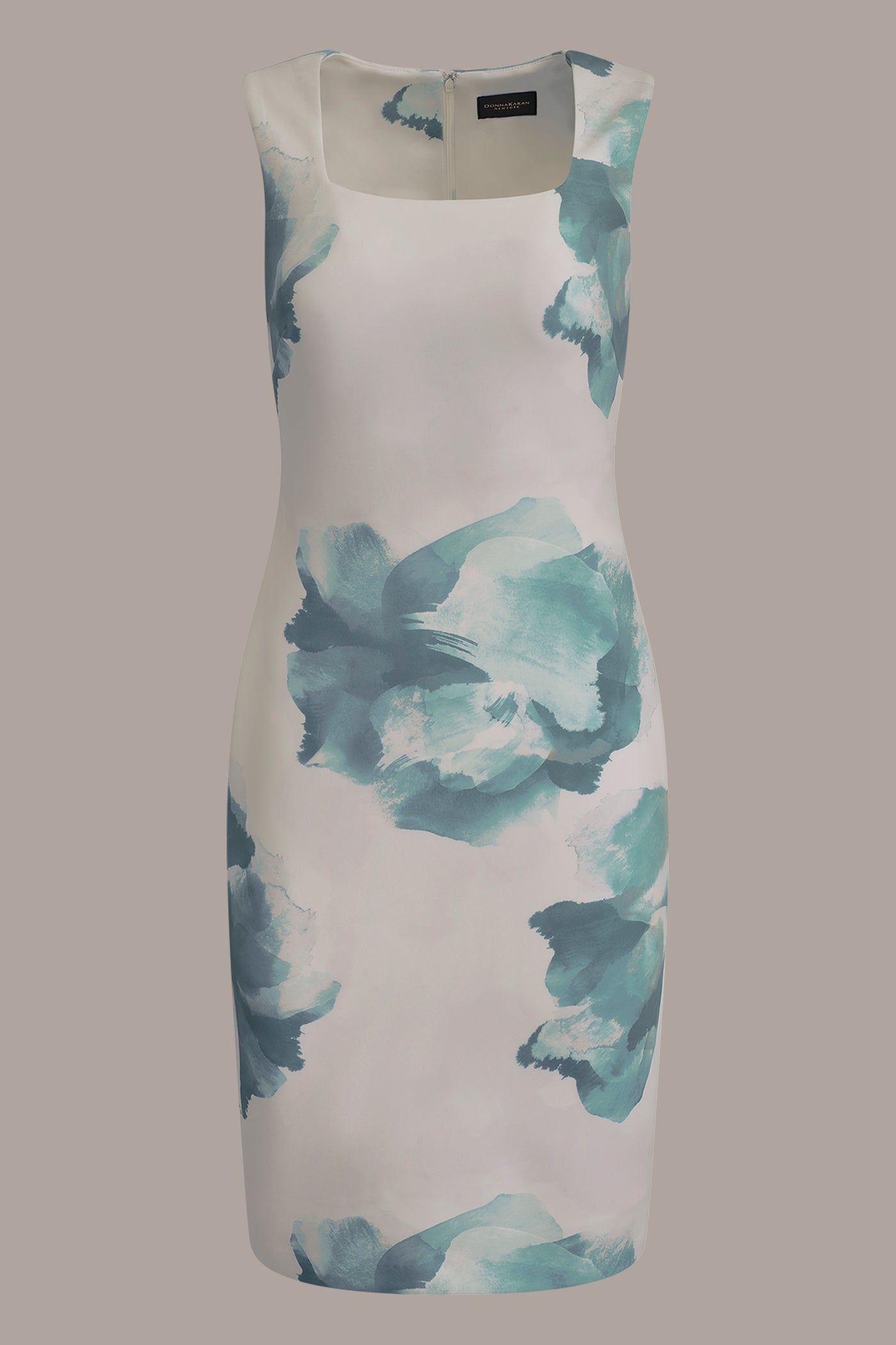 Waterlily Multi FLORAL MIDI SHEATH DRESS Donna Karan
