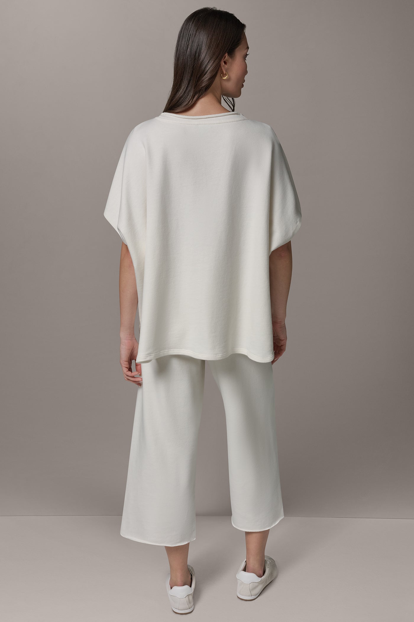 Cream SHORT SLEEVE BOATNECK PULLOVER Donna Karan