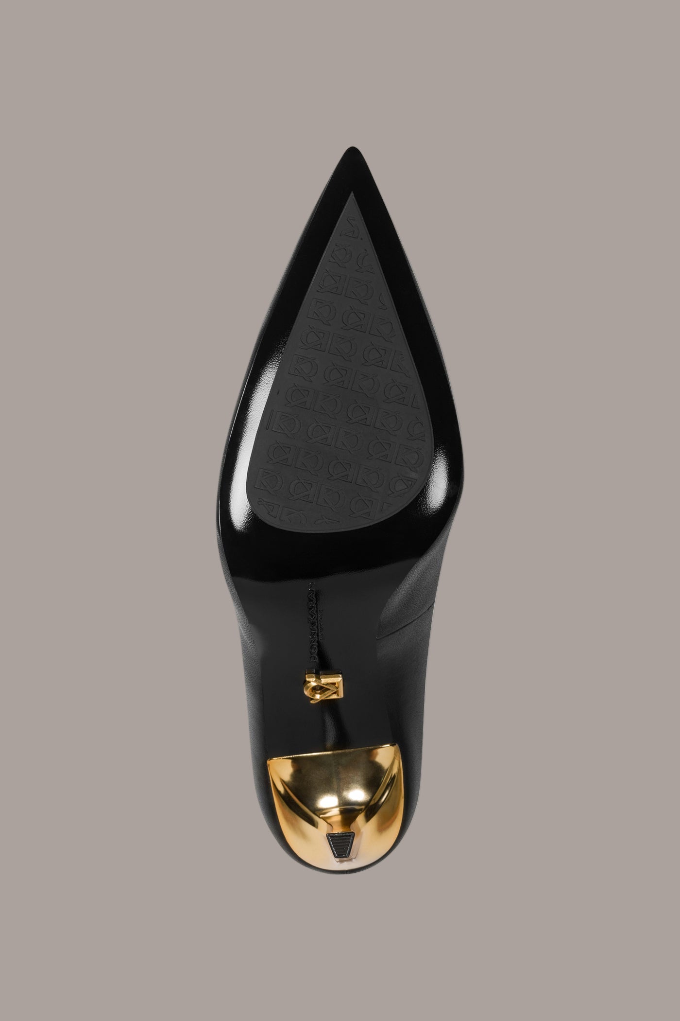 Black PANTHIA LOGO-EMBELLISHED HIGH PUMP Donna Karan