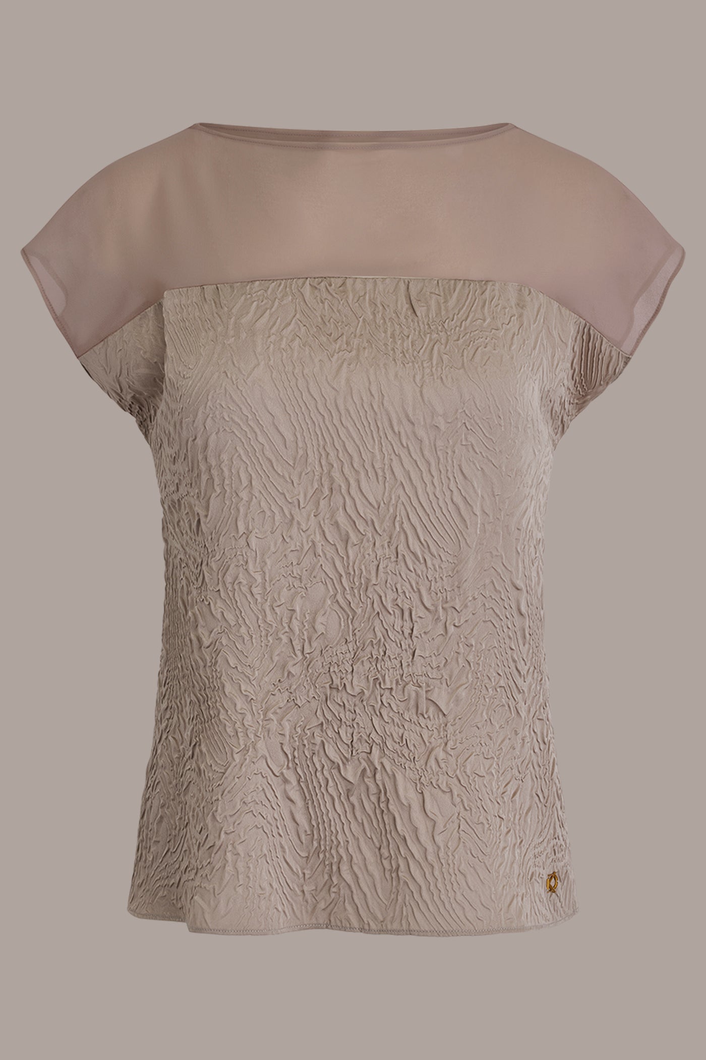 Turin MESH AND JACQUARD BLOUSE Donna Karan