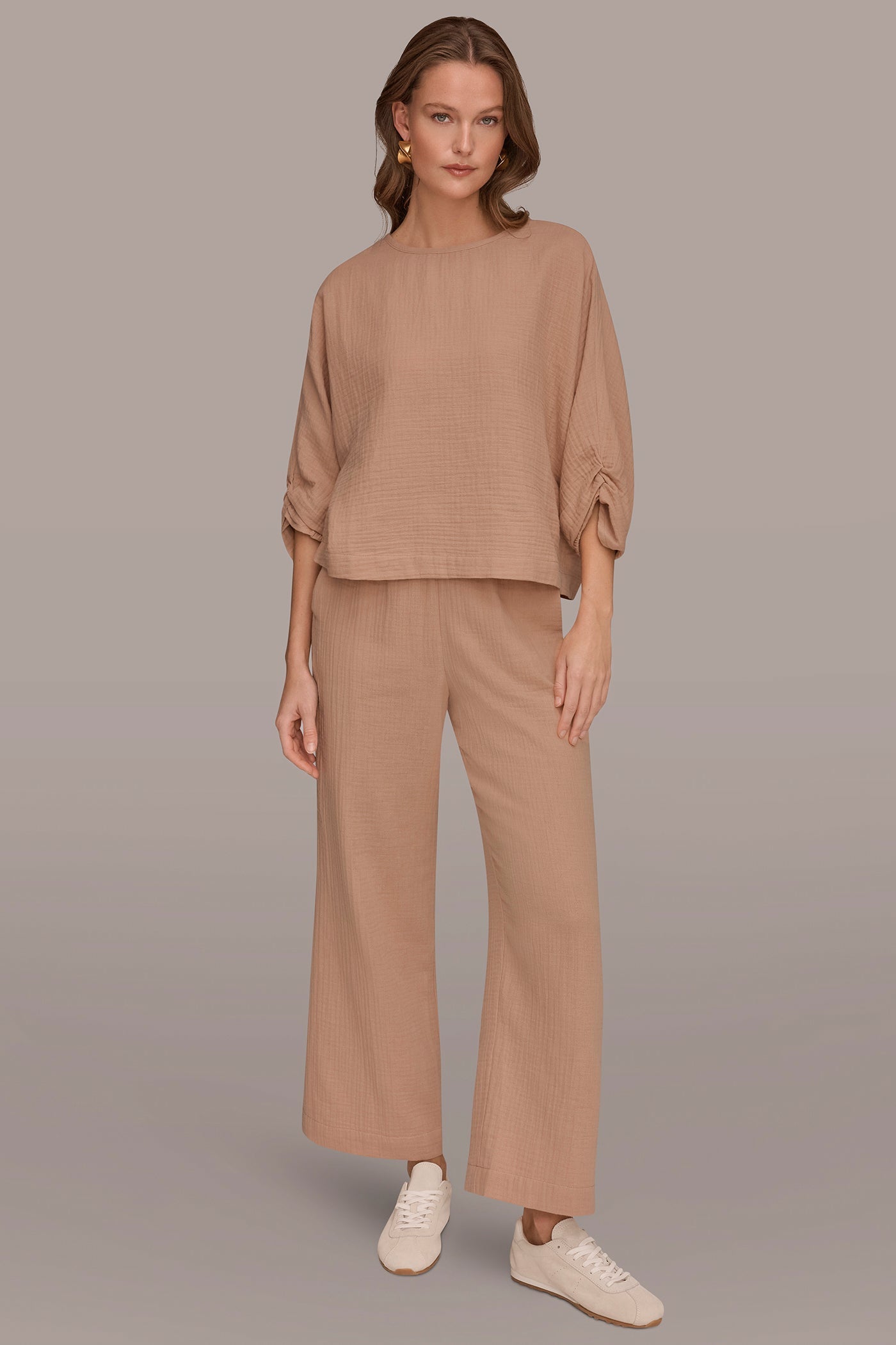 Umbria 3/4 SLEEVE TWIST CUFF BLOUSE Donna Karan