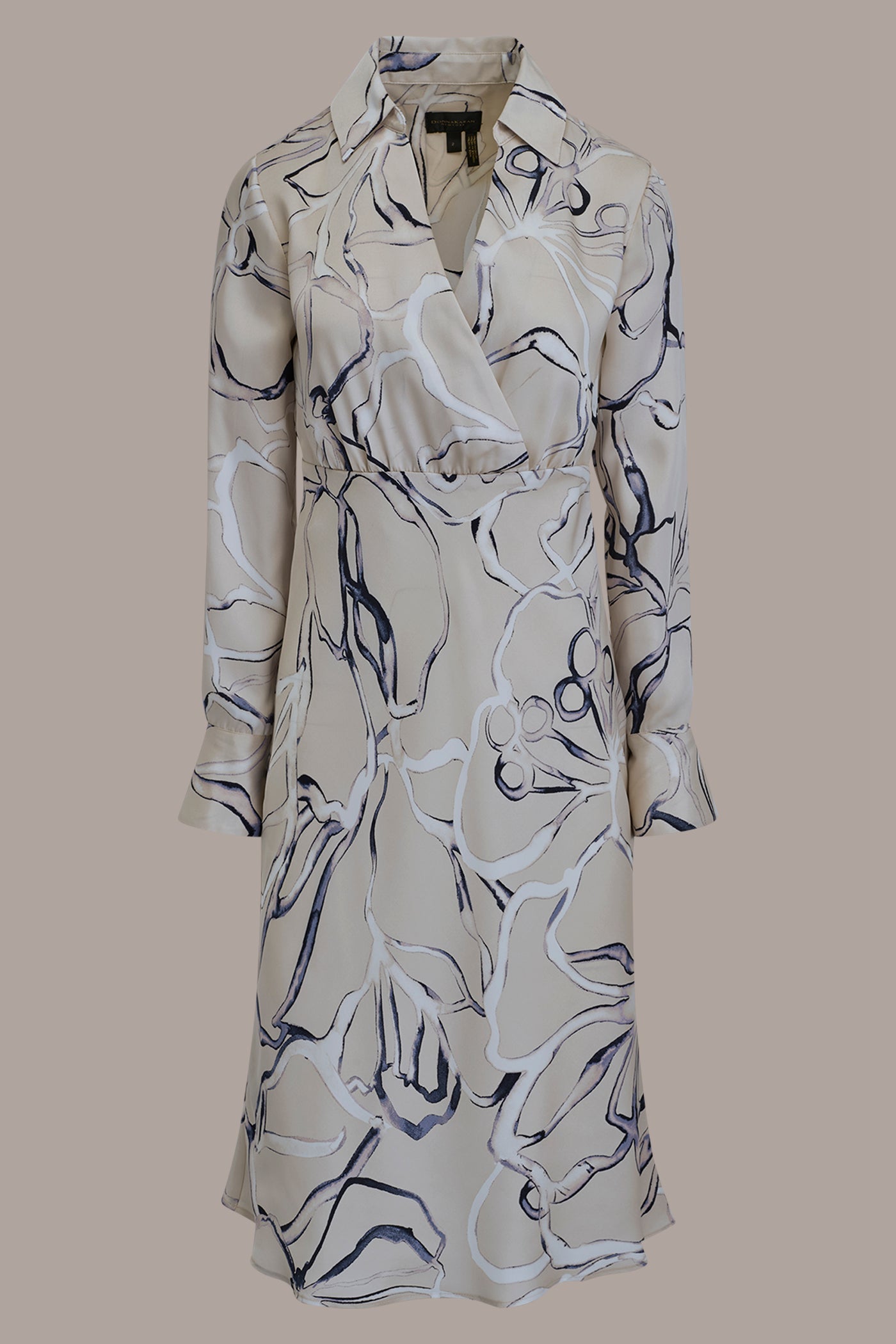VELLUM MULTI COTTON PRINTED MIDI SHIRT DRESS Donna Karan