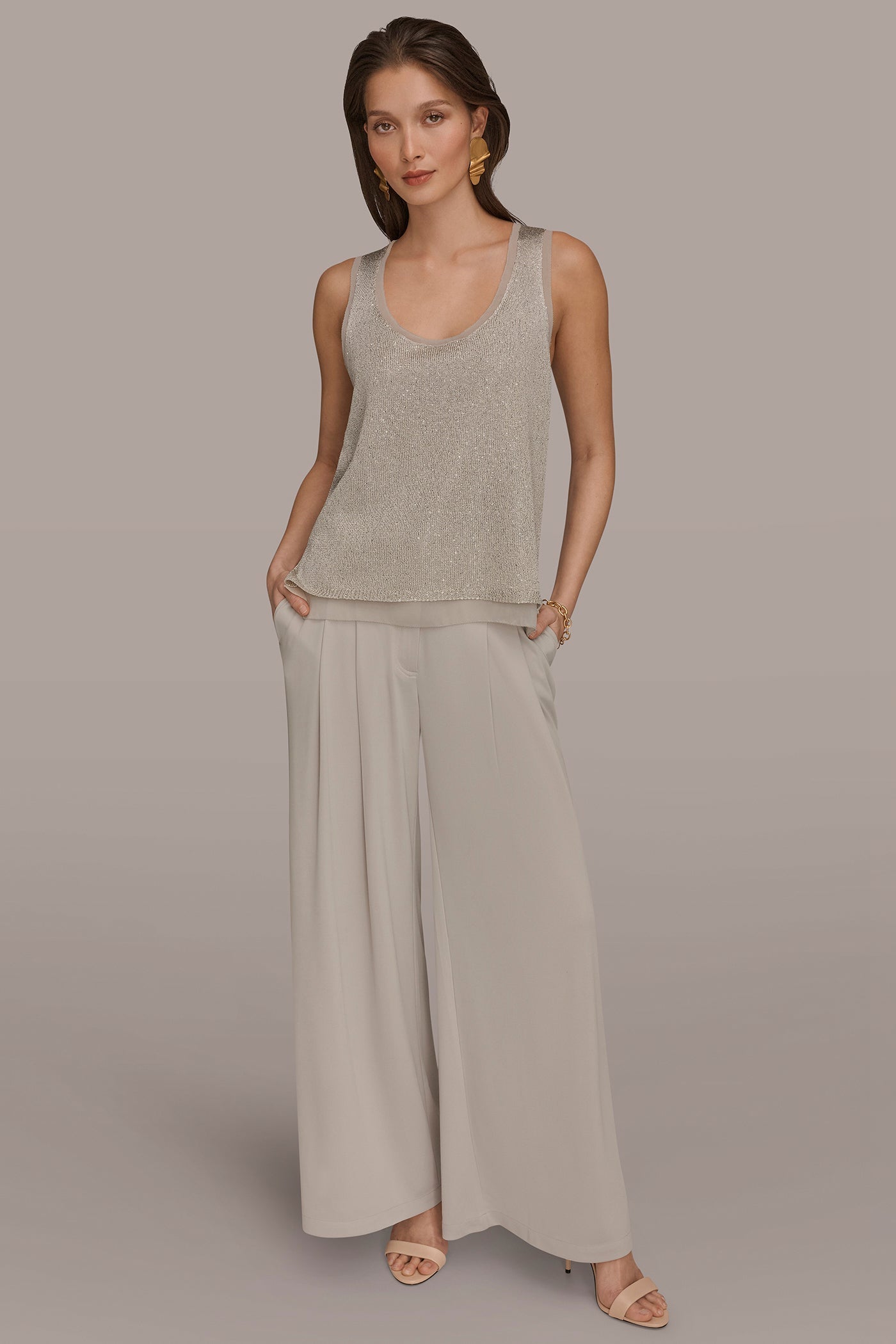 Tuscan Grey SEQUIN SHELL Donna Karan
