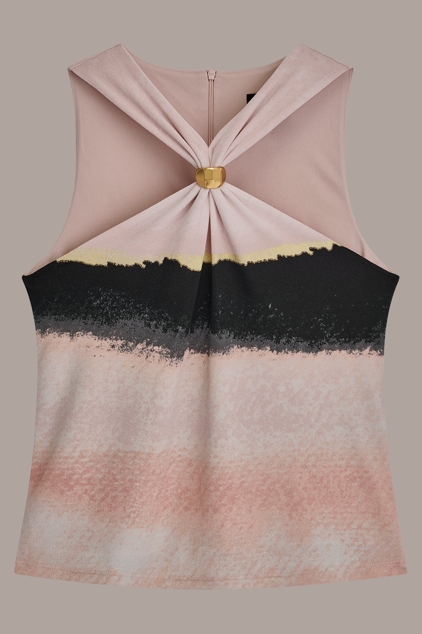 Umbria/Black PRINTED HALTER TOP Donna Karan