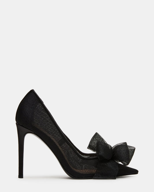 Steve Madden TAFFY Black Bow Pointed-Toe Stiletto Pump Women's Heel