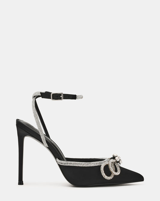 Steve Madden VIABLE Black Women's Rhinestone-Embellished Stilettos