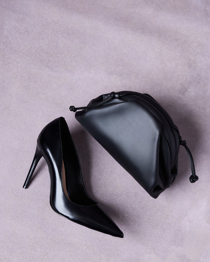 Steve Madden NOIR HEEL AND HAILEE BAG BLACK BUNDLE | Matching Shoe And Bag