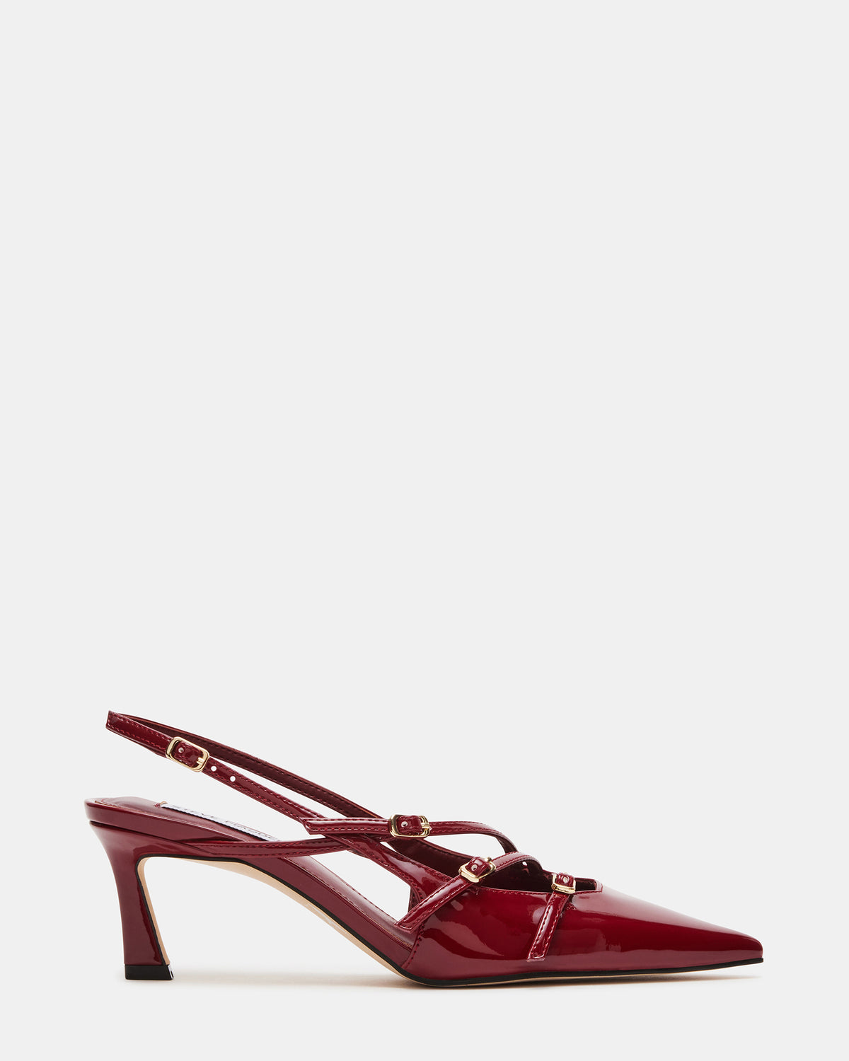 Steve Madden LIANA Wine Patent Women's Slingback Pointed-Toe Low Heel