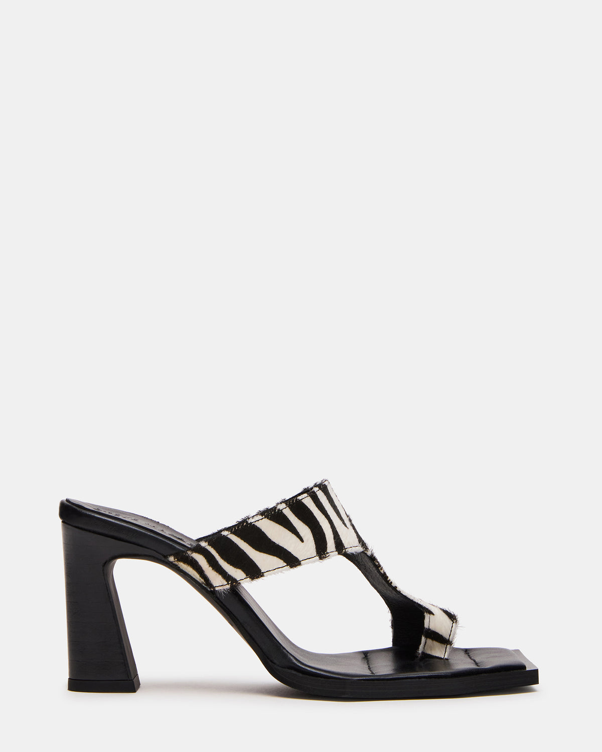 Steve Madden ALAMEDA Zebra Square-Toe Mule Women's Heel