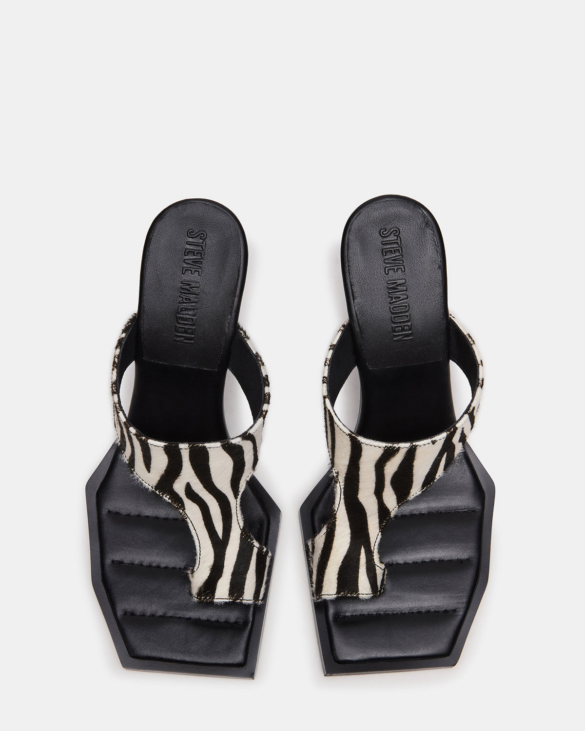 Steve Madden ALAMEDA Zebra Square-Toe Mule Women's Heel