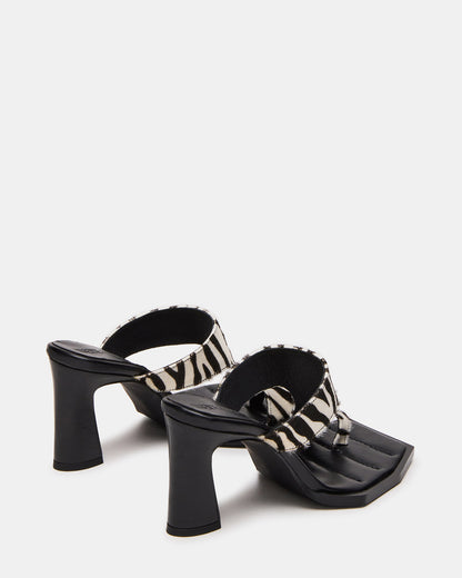 Steve Madden ALAMEDA Zebra Square-Toe Mule Women's Heel